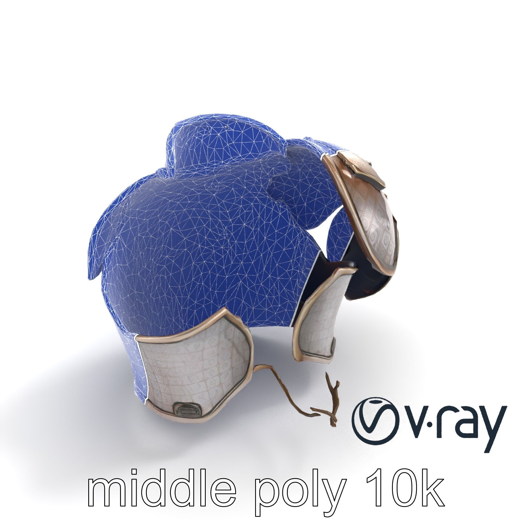 Imperial Knight Armor Heavy Plated Heraldic model pack Low-poly 3D model_29