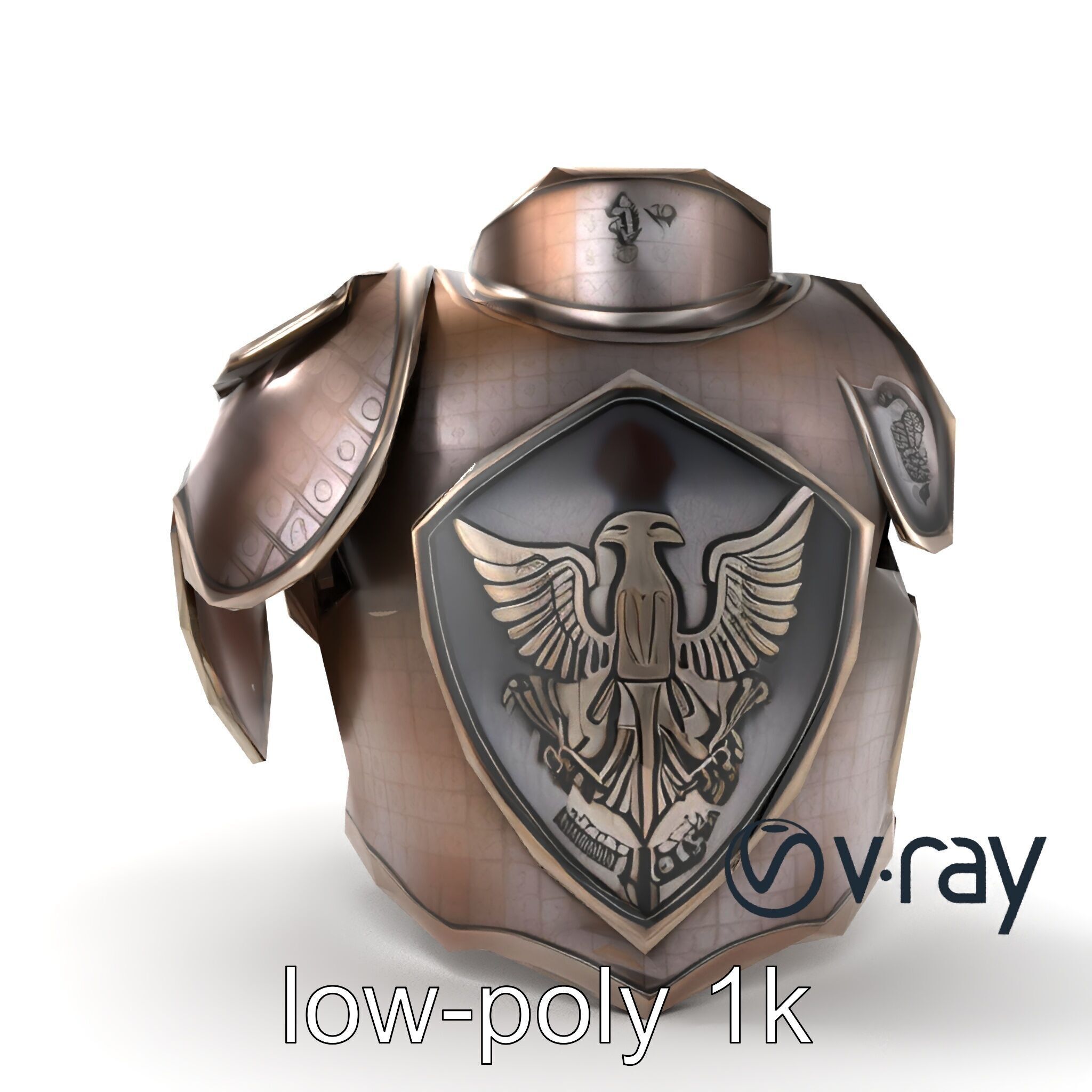 Imperial Knight Armor Heavy Plated Heraldic model pack Low-poly 3D model_19