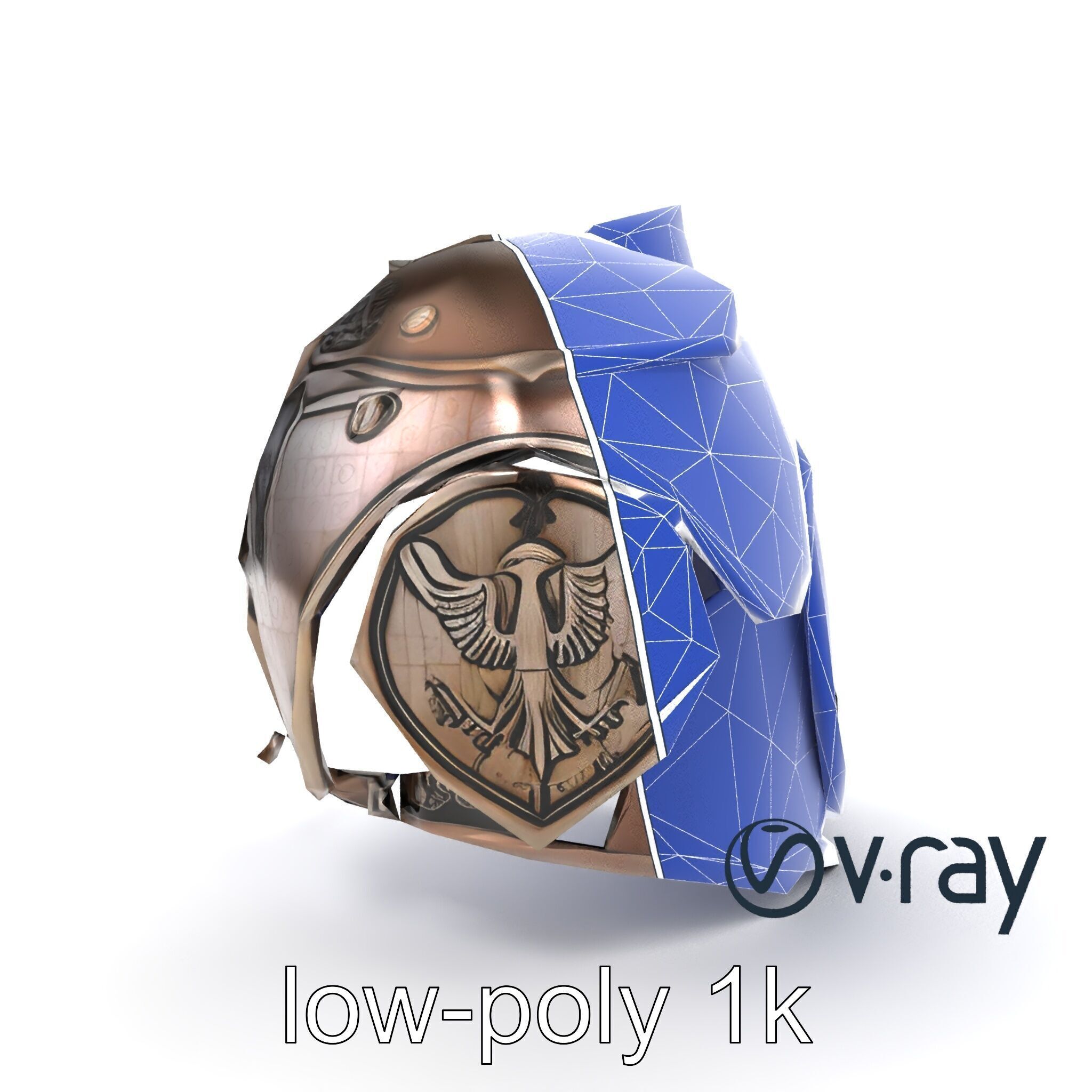 Imperial Knight Armor Heavy Plated Heraldic model pack Low-poly 3D model_32