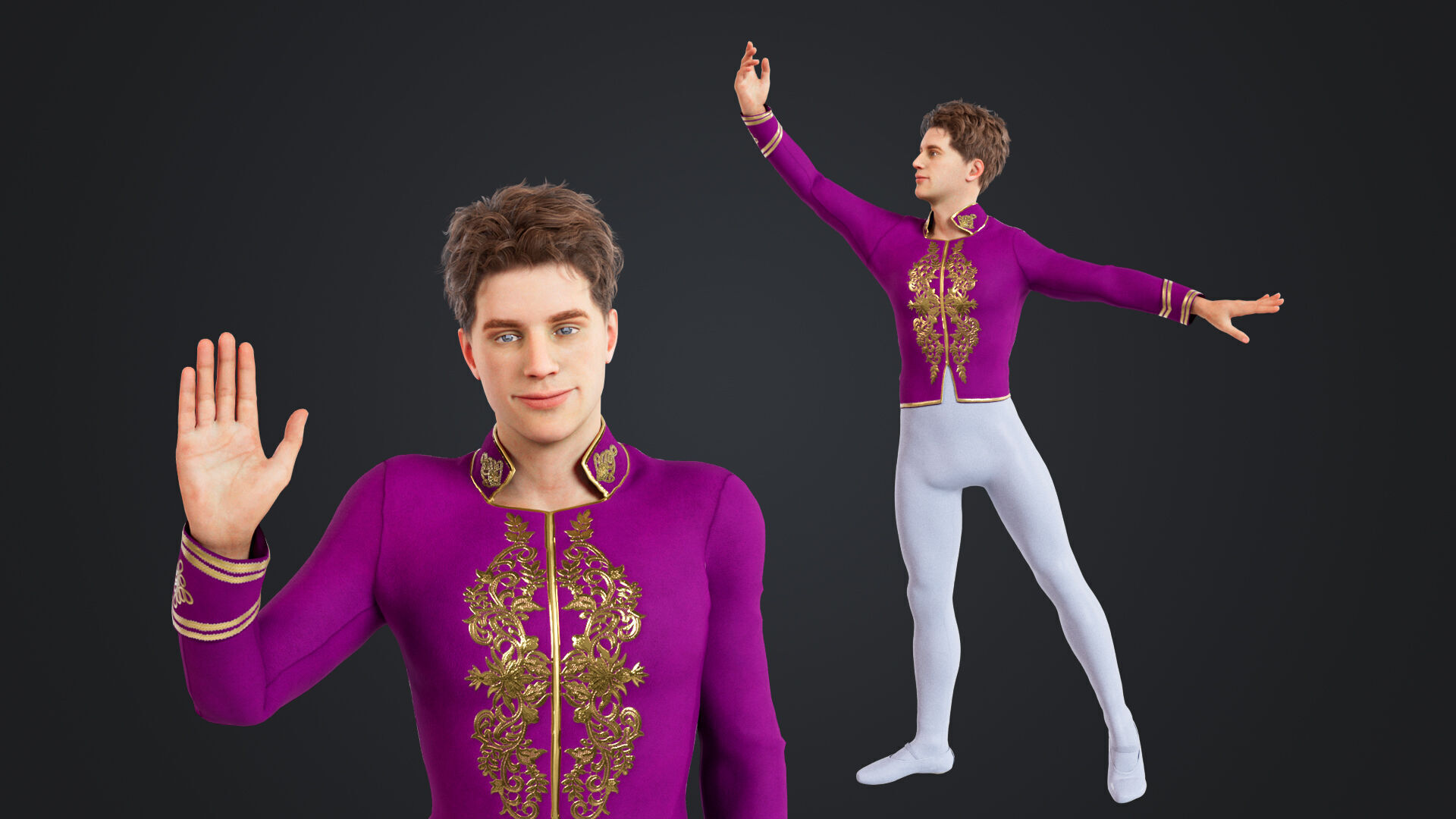 Ballerina Low-poly 3D model_2