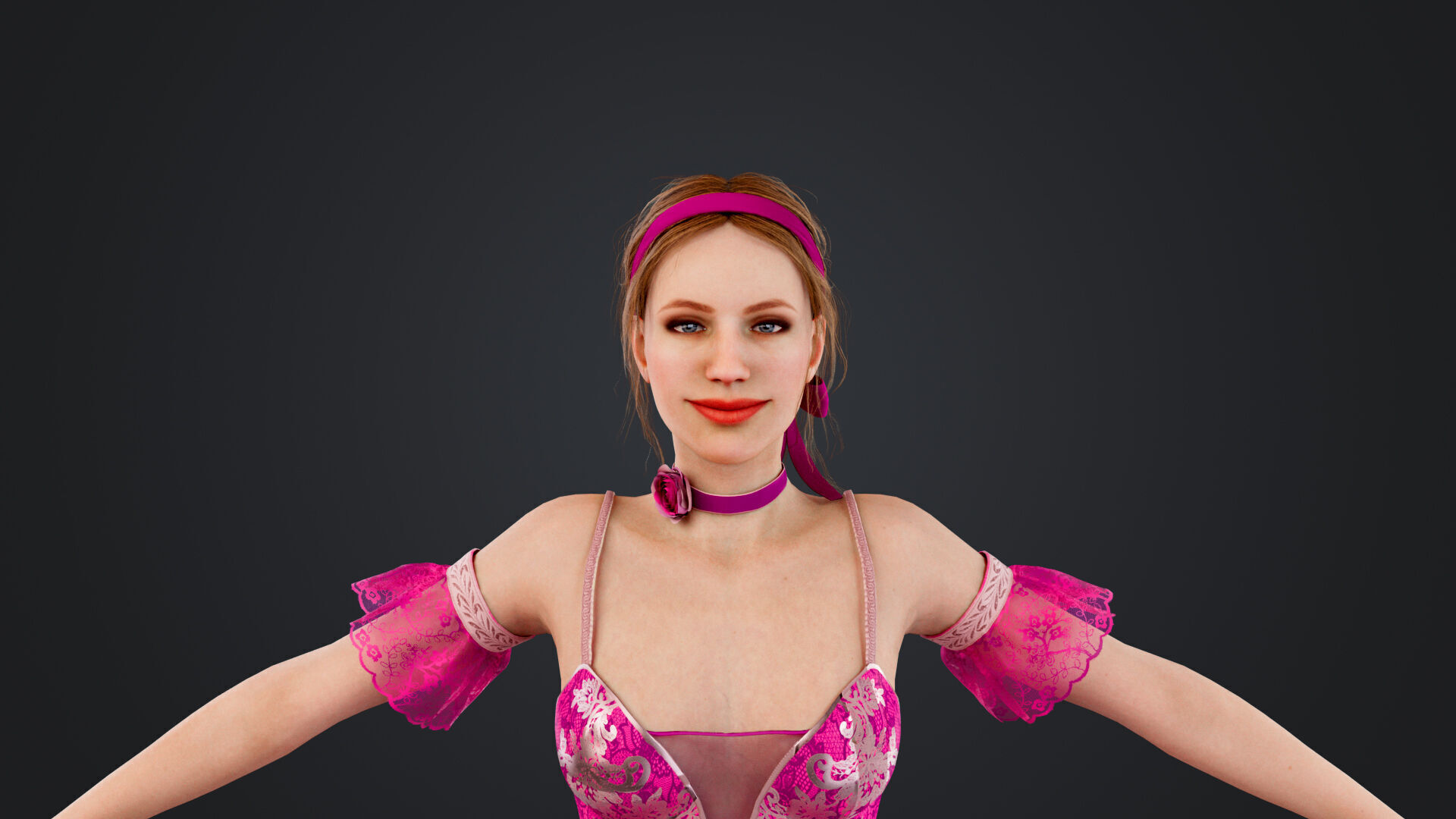 Ballerina Low-poly 3D model_33