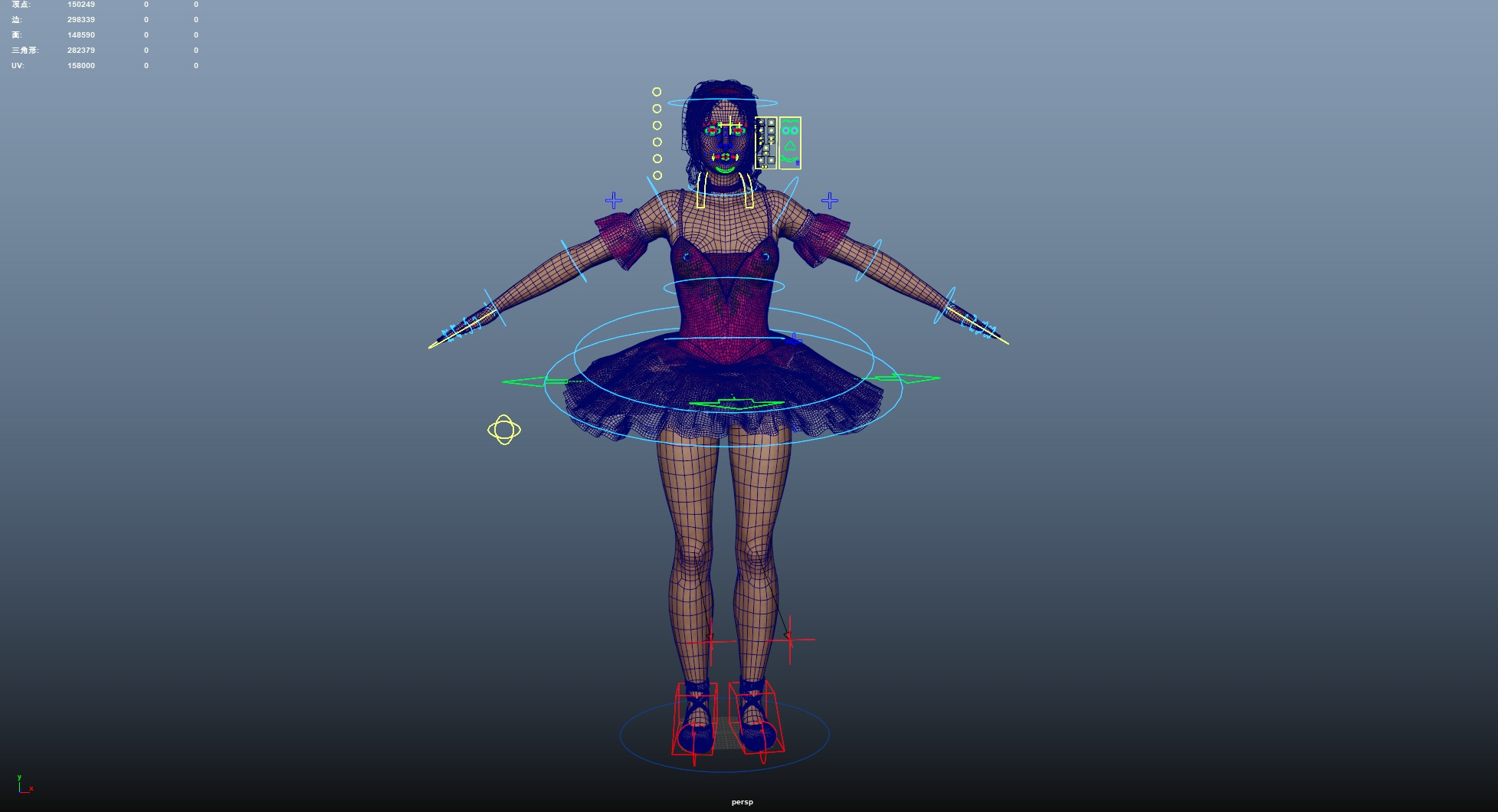 Ballerina Low-poly 3D model_39
