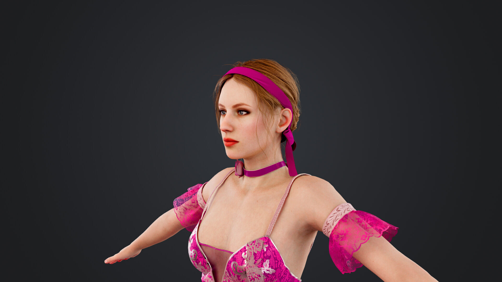 Ballerina Low-poly 3D model_29