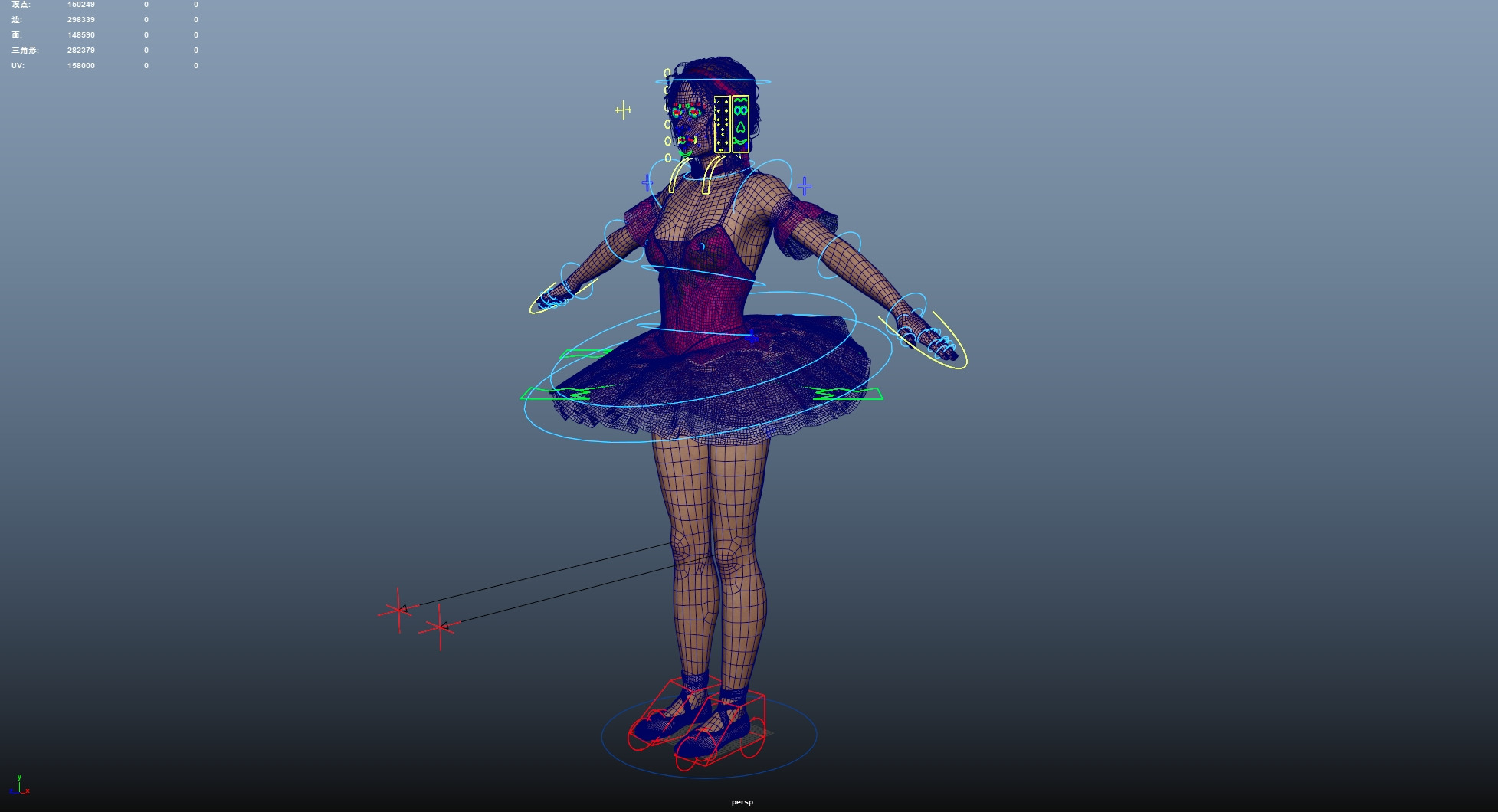 Ballerina Low-poly 3D model_41