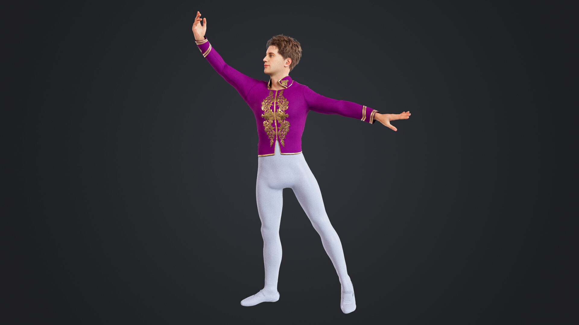 Ballerina Low-poly 3D model_5