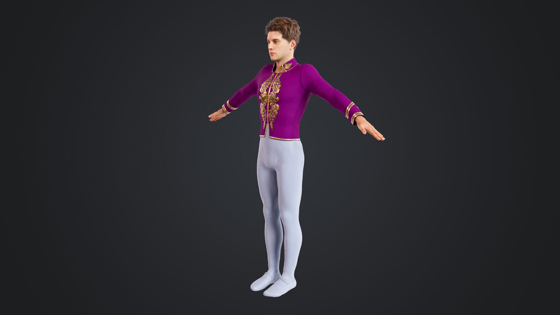 Ballerina Low-poly 3D model_9