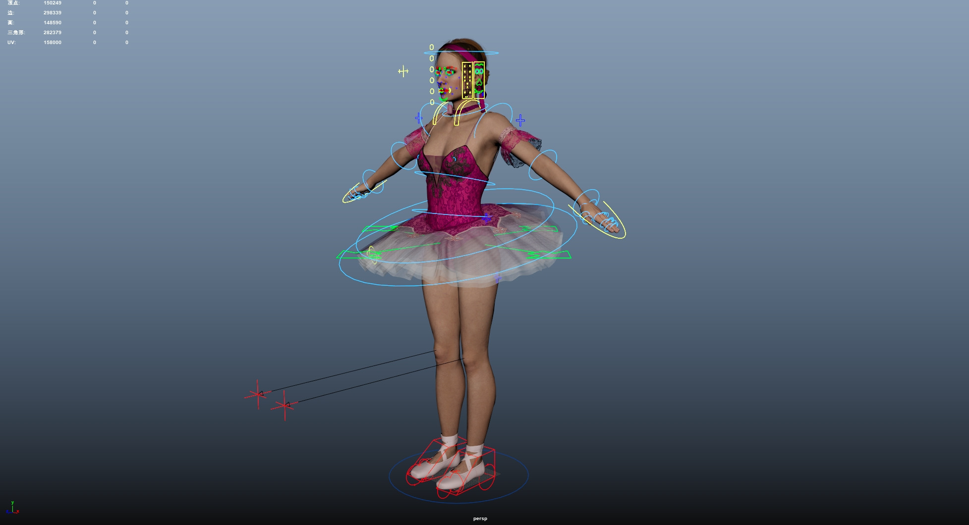 Ballerina Low-poly 3D model_40