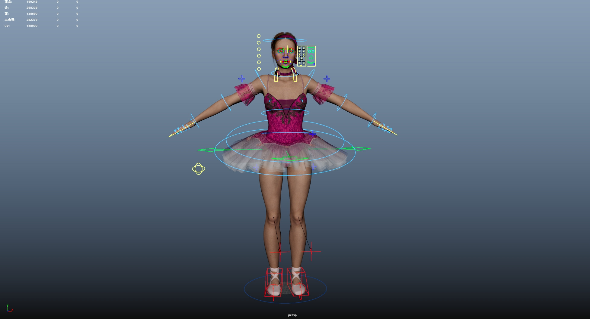 Ballerina Low-poly 3D model_38
