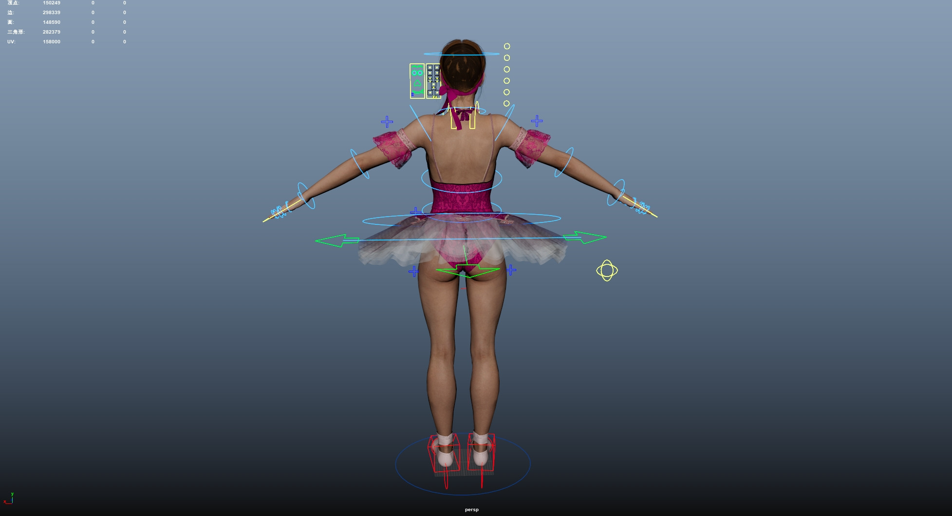 Ballerina Low-poly 3D model_42