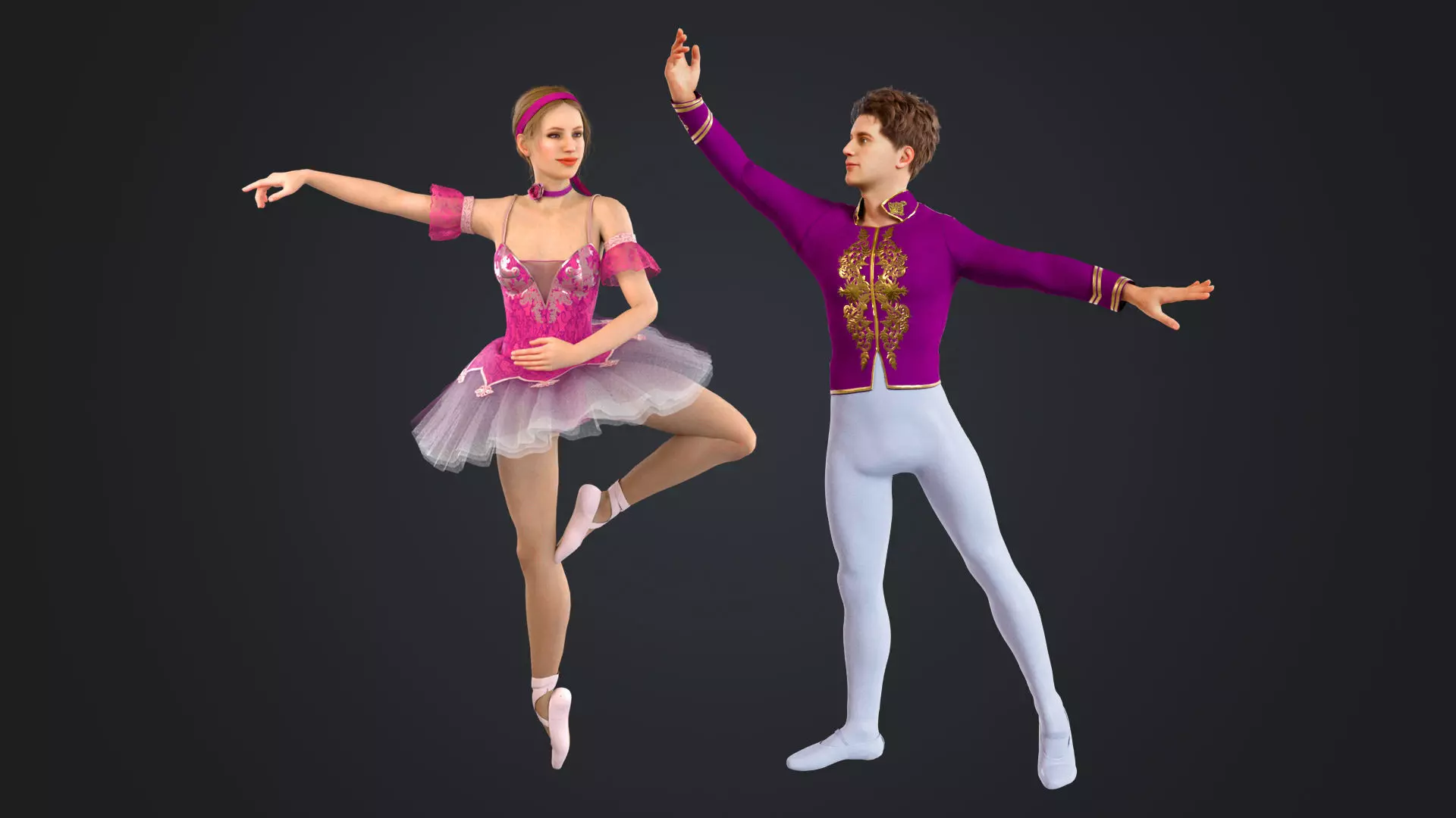 Ballerina Low-poly 3D model_0