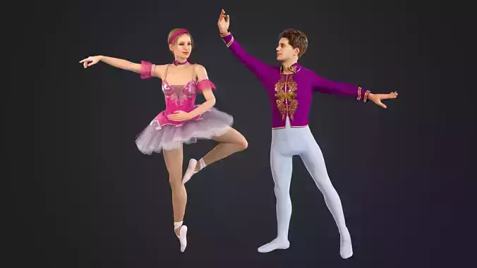 Ballerina Low-poly 3D model