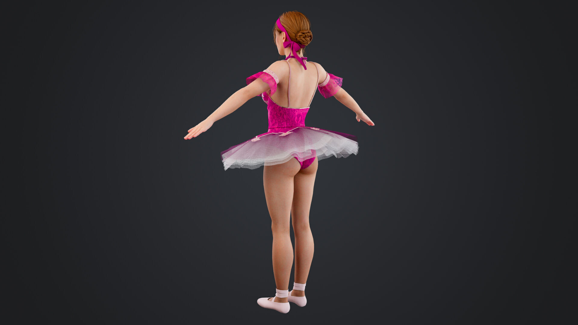 Ballerina Low-poly 3D model_26