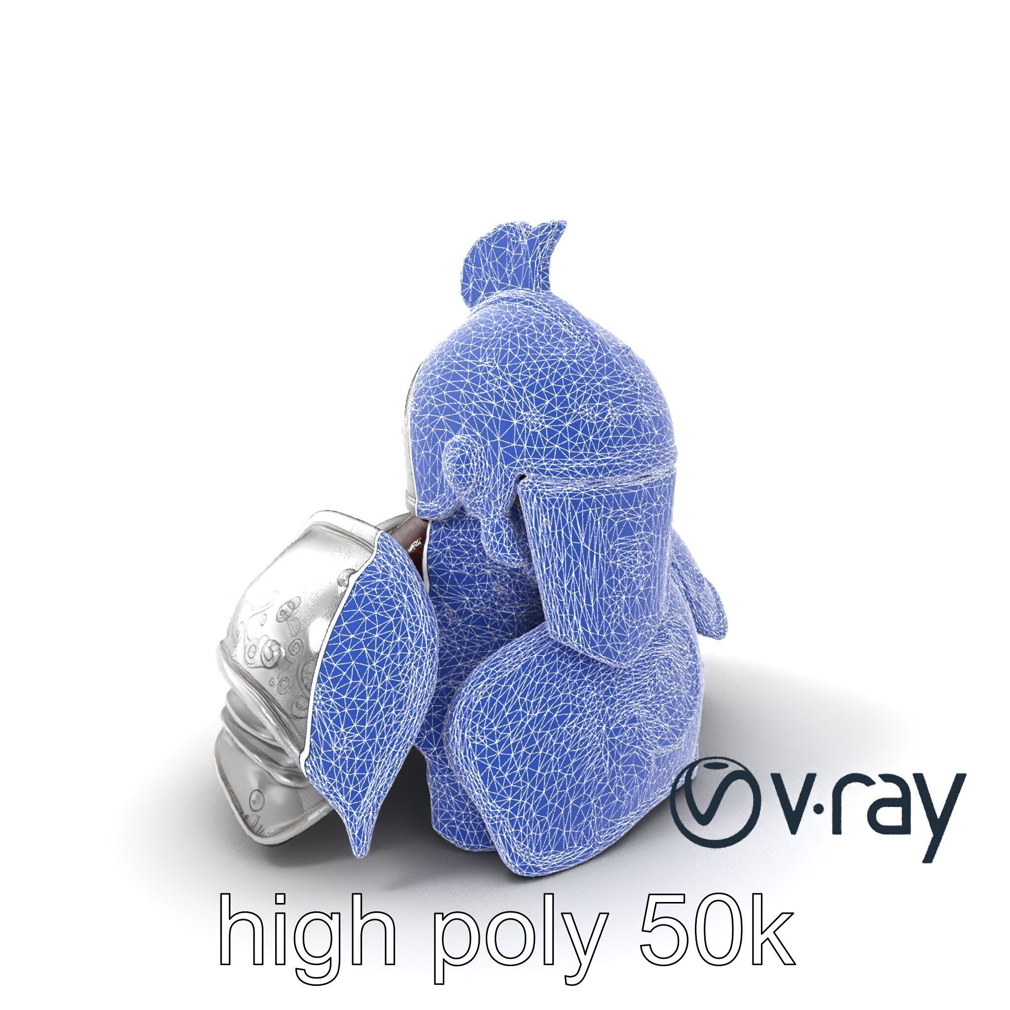 Medieval Knight Armor Polished Steel model pack Low-poly 3D model_8