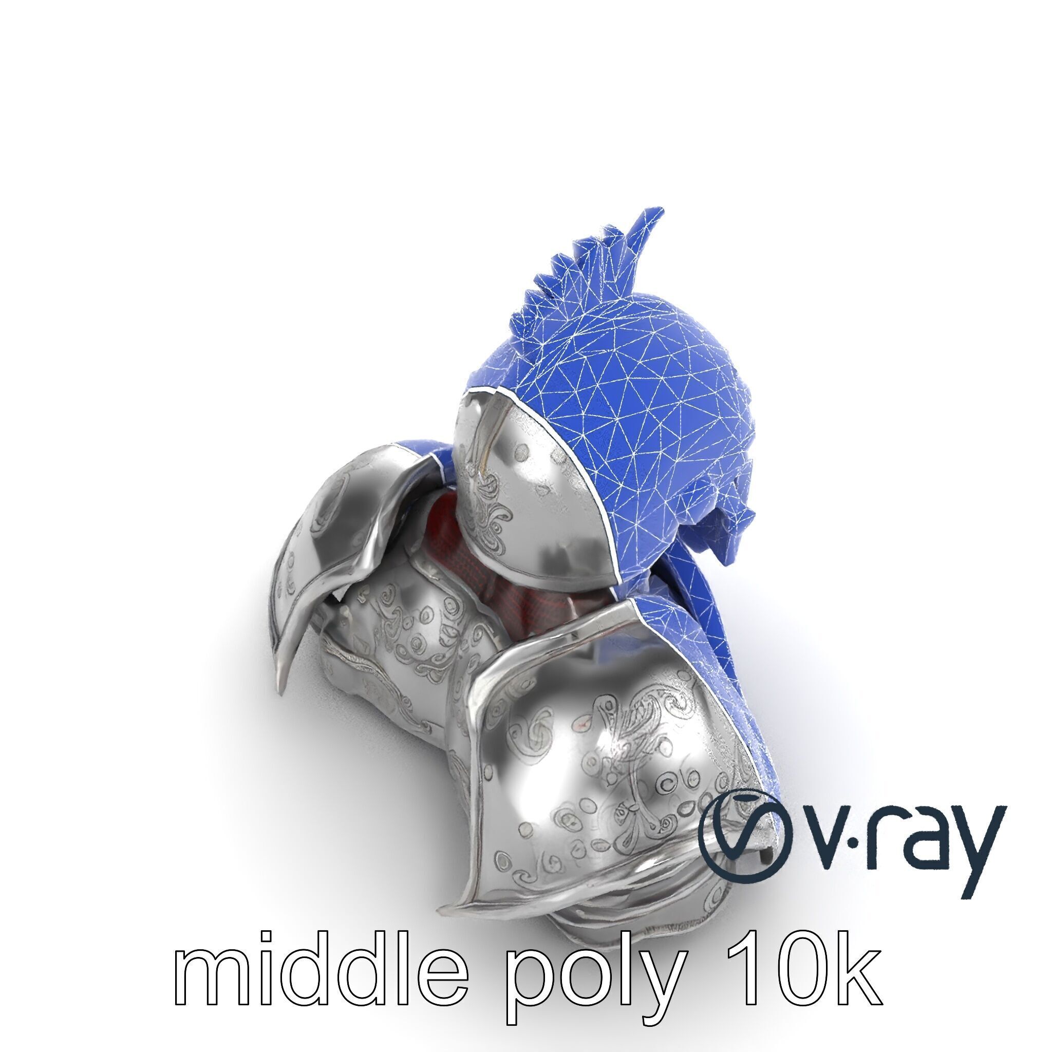 Medieval Knight Armor Polished Steel model pack Low-poly 3D model_12