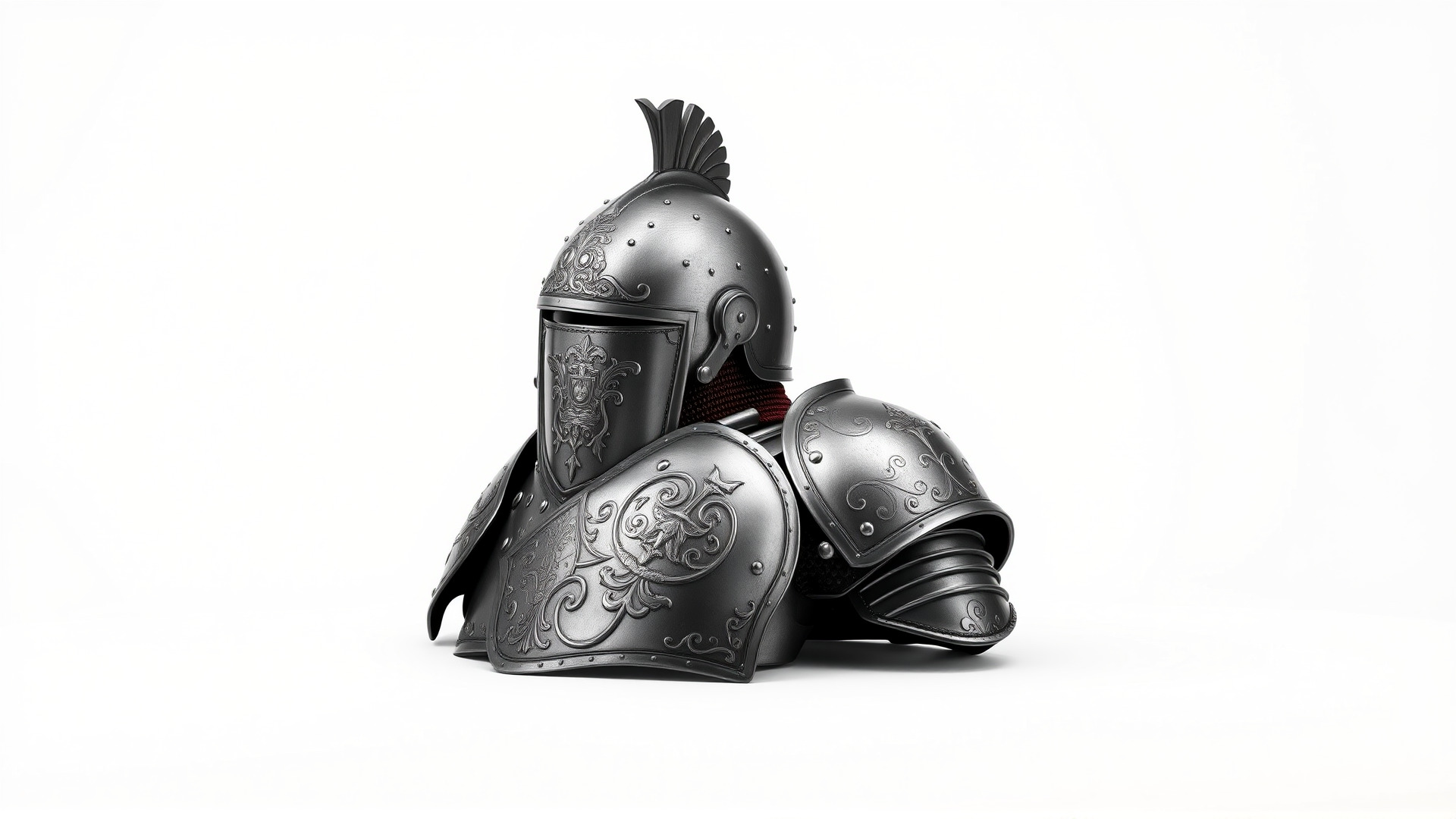 Medieval Knight Armor Polished Steel model pack Low-poly 3D model_4