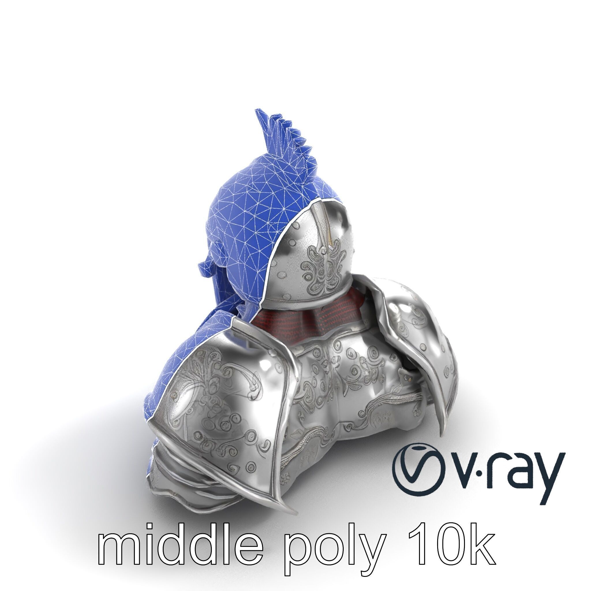 Medieval Knight Armor Polished Steel model pack Low-poly 3D model_11