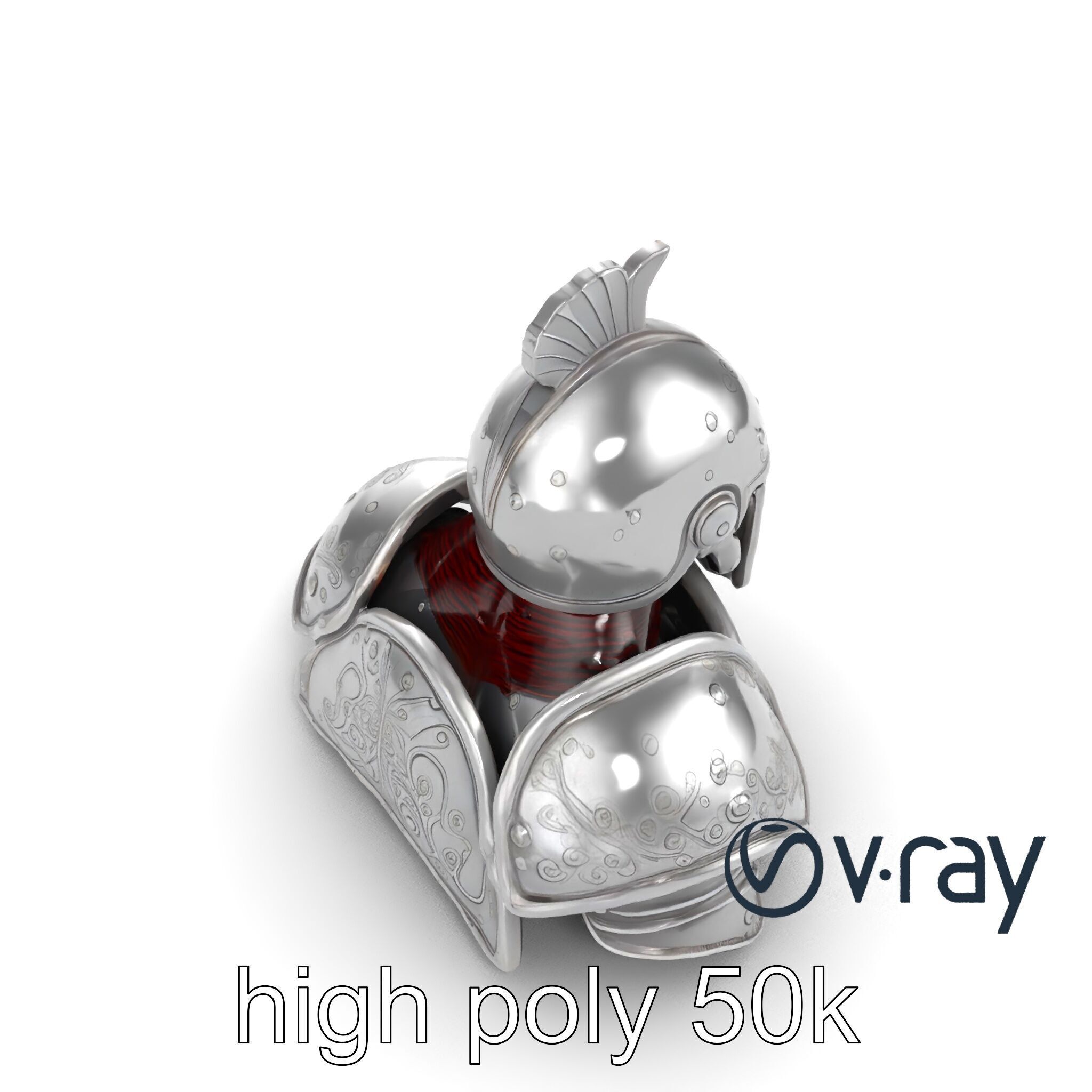 Medieval Knight Armor Polished Steel model pack Low-poly 3D model_14