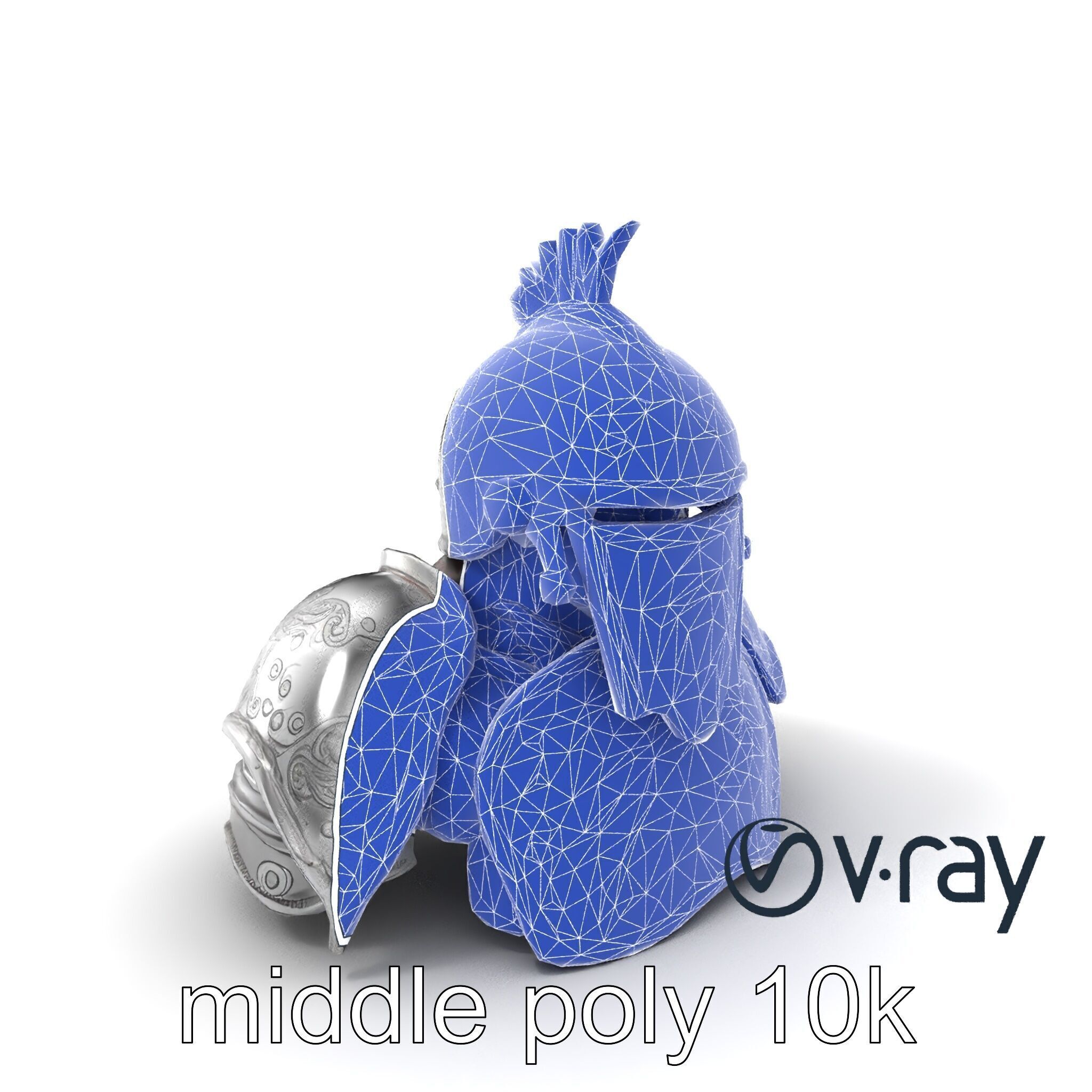 Medieval Knight Armor Polished Steel model pack Low-poly 3D model_9