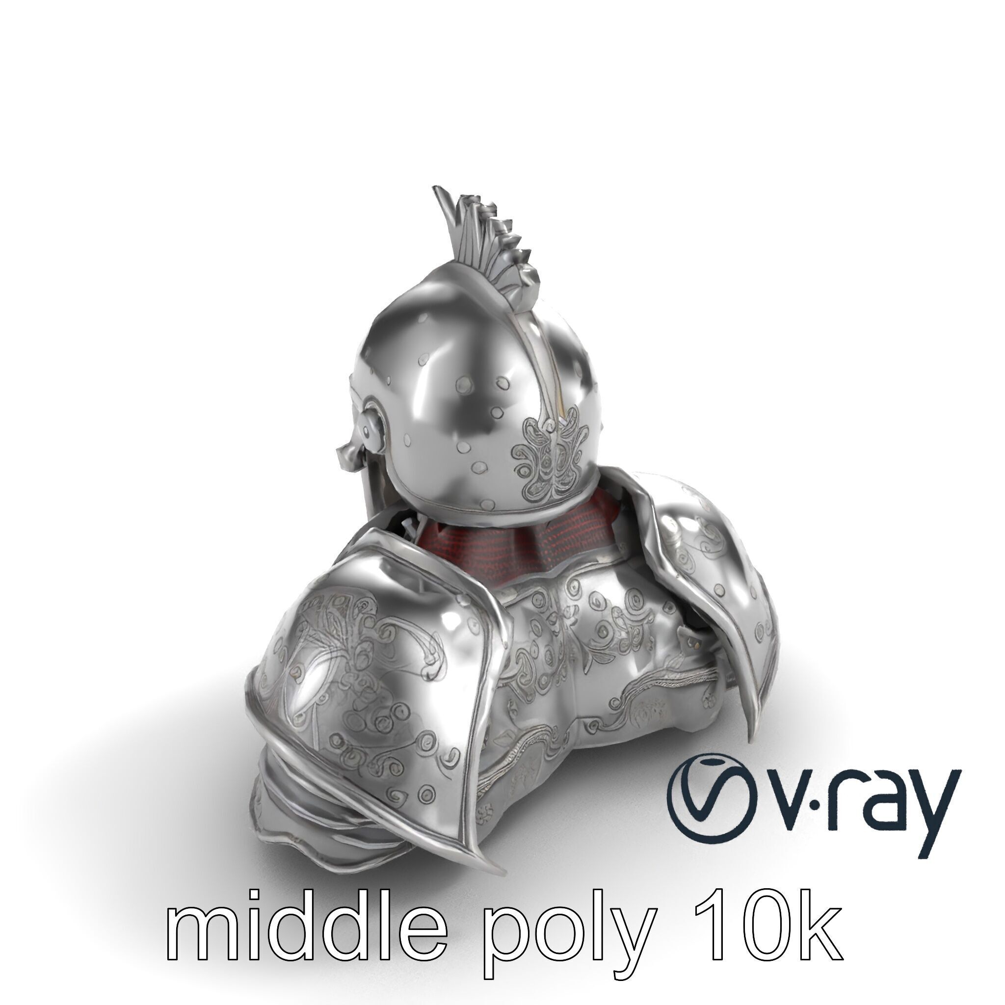 Medieval Knight Armor Polished Steel model pack Low-poly 3D model_6