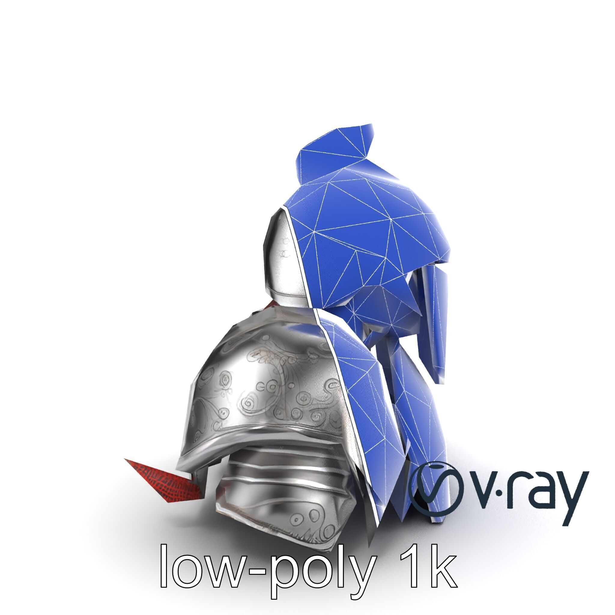 Medieval Knight Armor Polished Steel model pack Low-poly 3D model_23