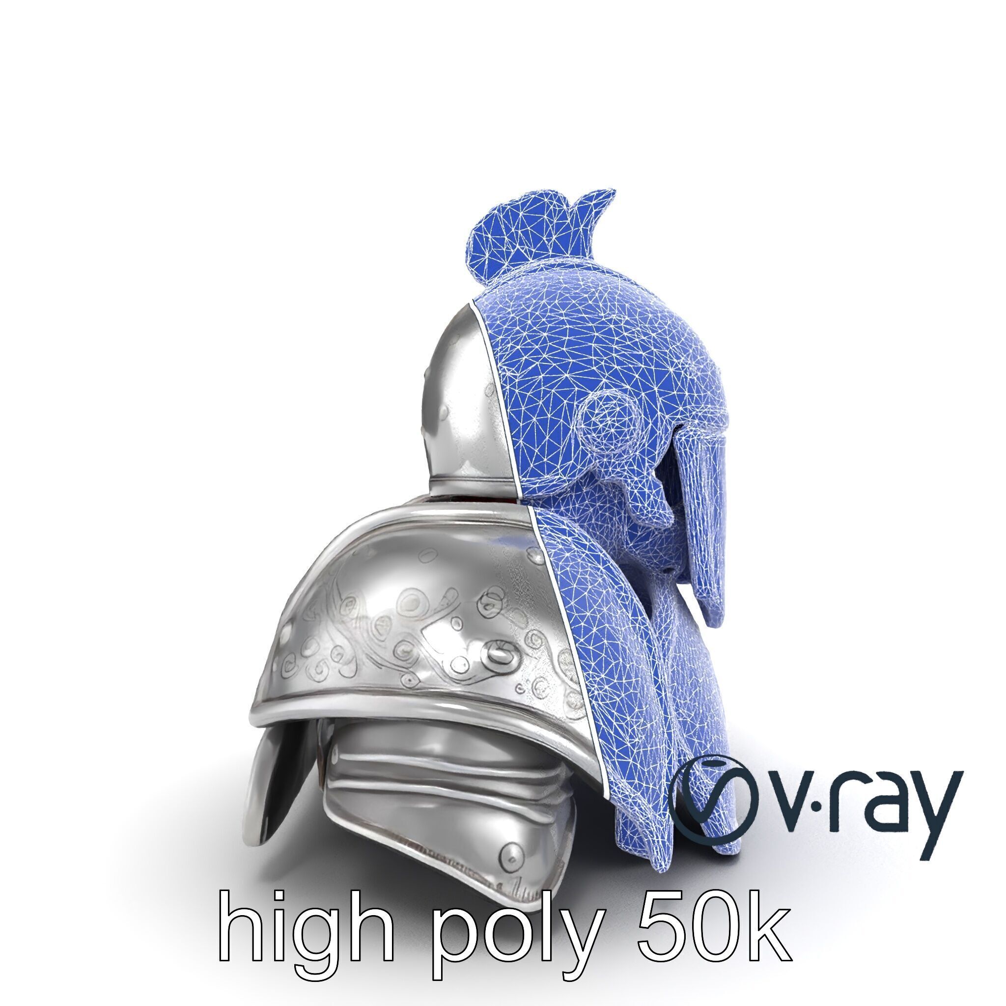 Medieval Knight Armor Polished Steel model pack Low-poly 3D model_20