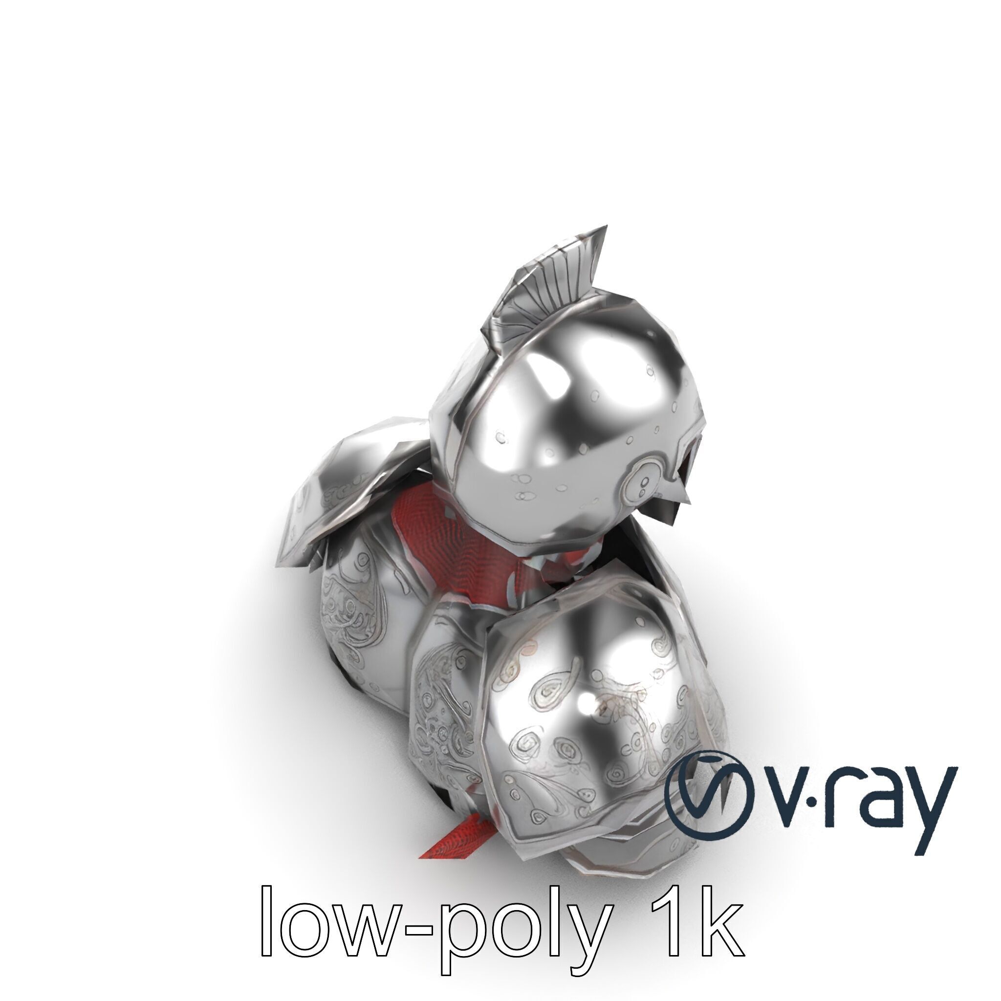 Medieval Knight Armor Polished Steel model pack Low-poly 3D model_28