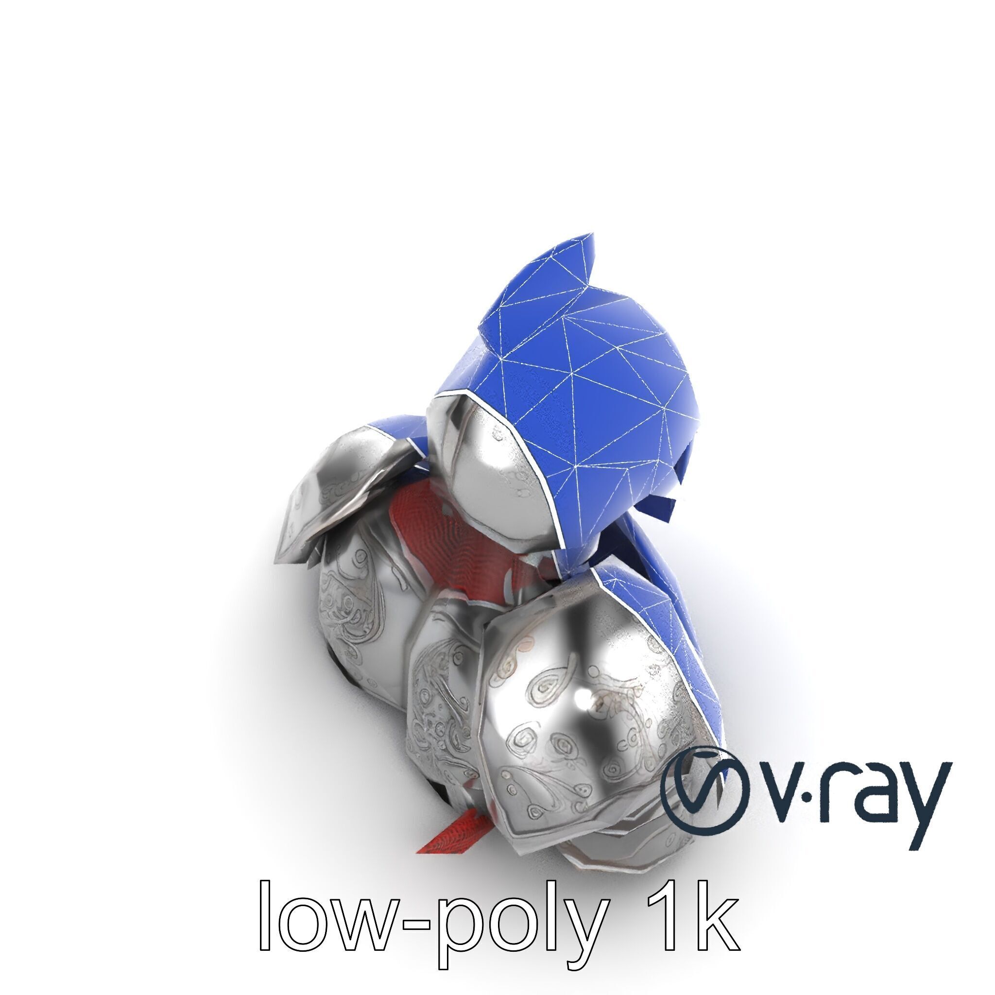 Medieval Knight Armor Polished Steel model pack Low-poly 3D model_17