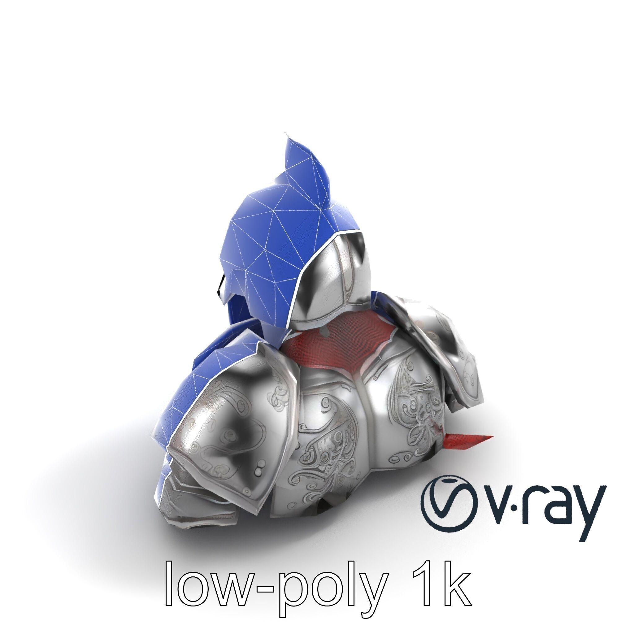 Medieval Knight Armor Polished Steel model pack Low-poly 3D model_32