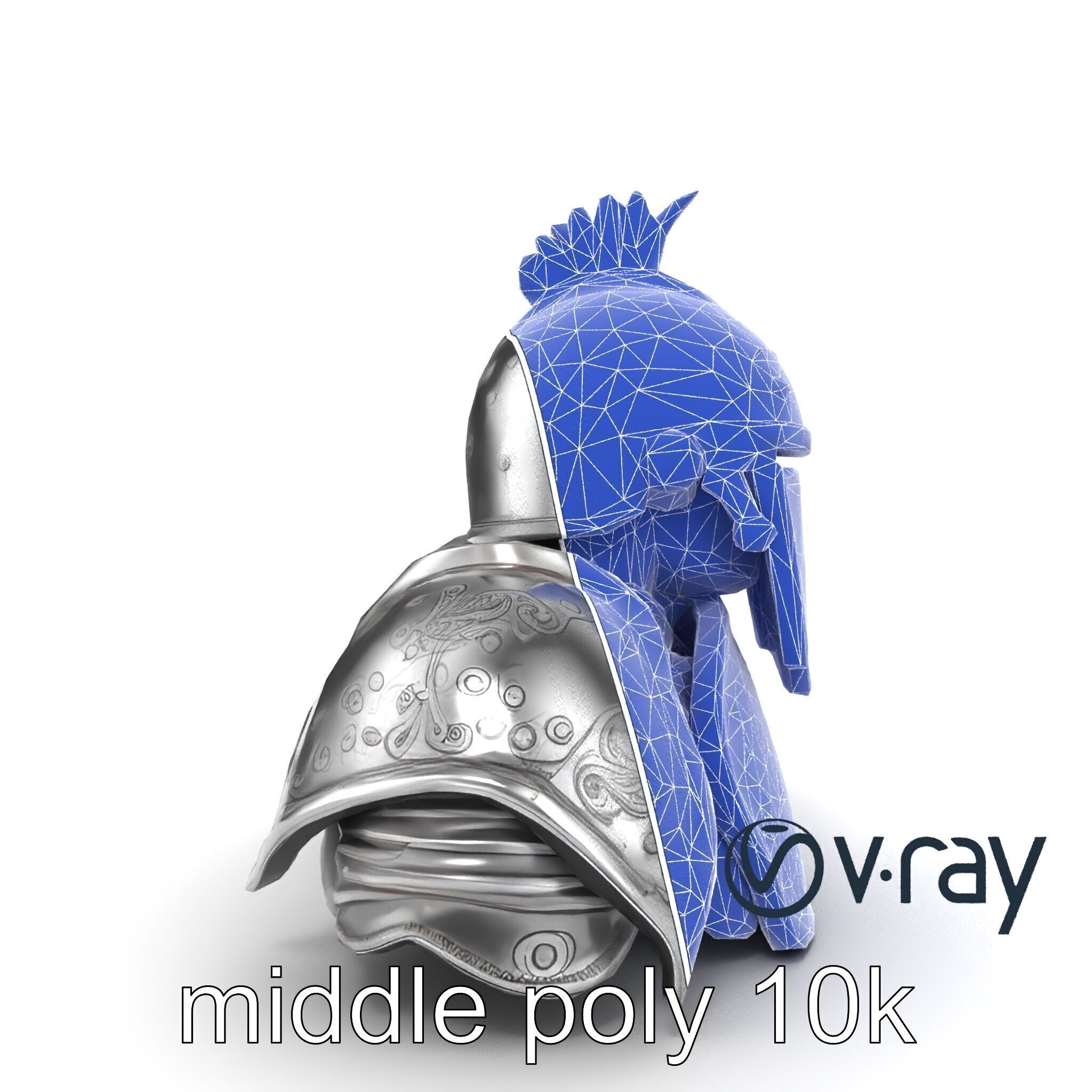 Medieval Knight Armor Polished Steel model pack Low-poly 3D model_19