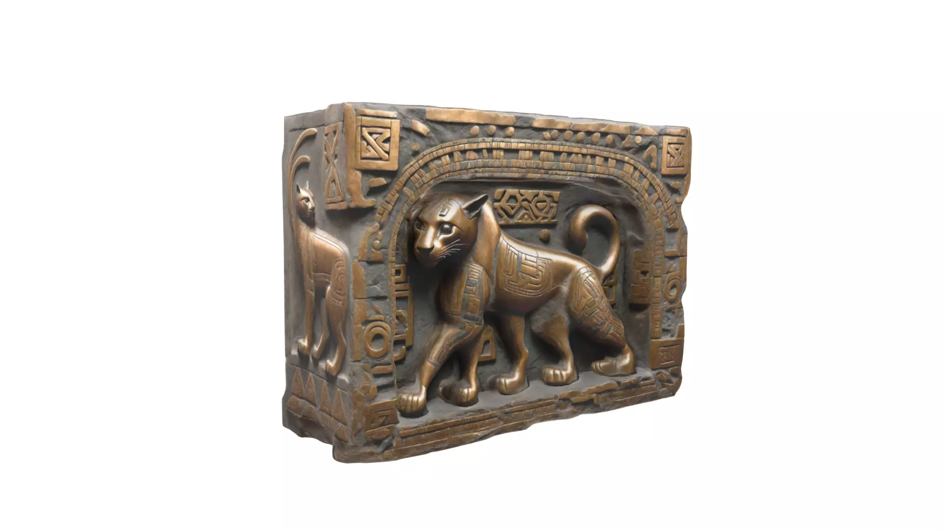 egyptian stone Low-poly 3D model_0