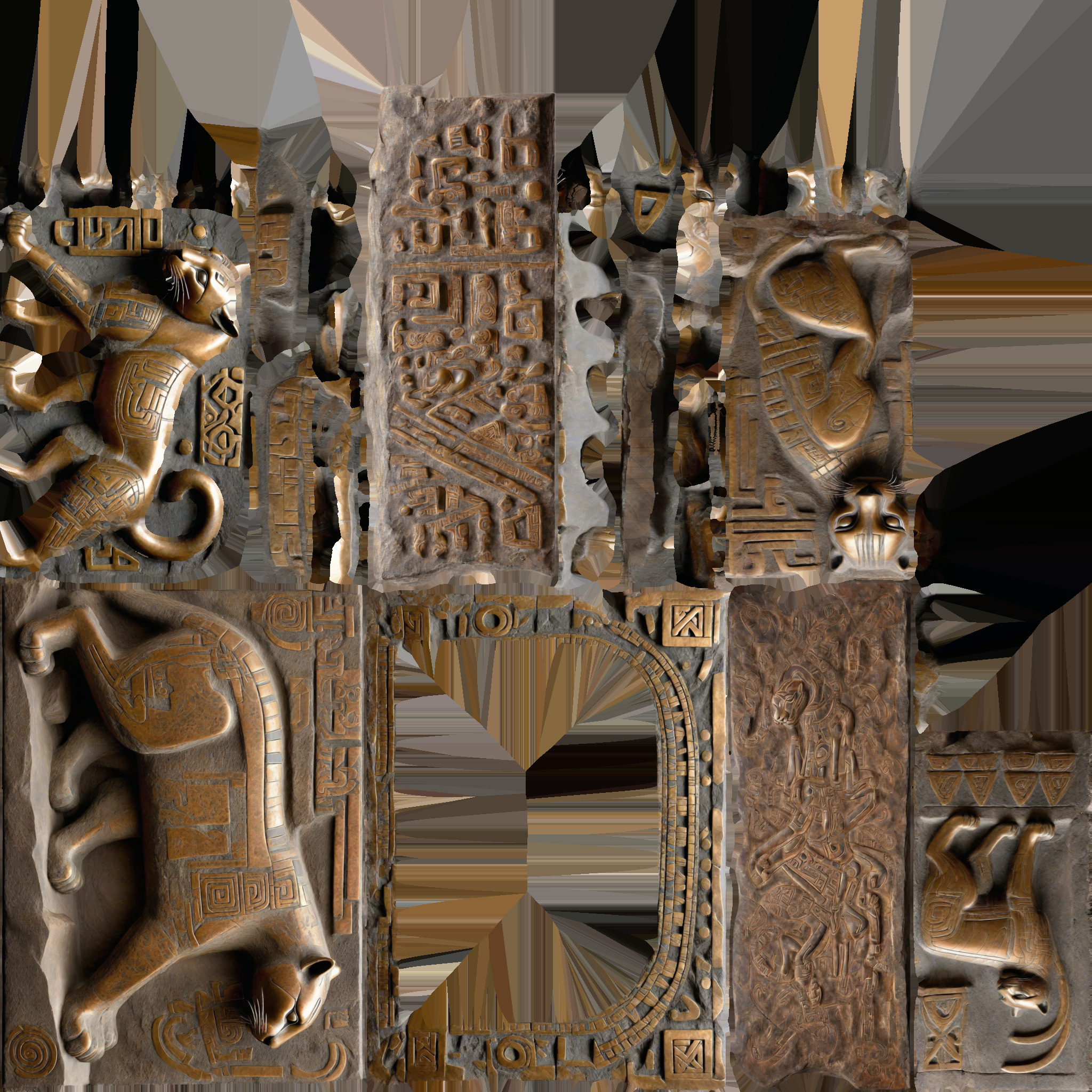 egyptian stone Low-poly 3D model_8