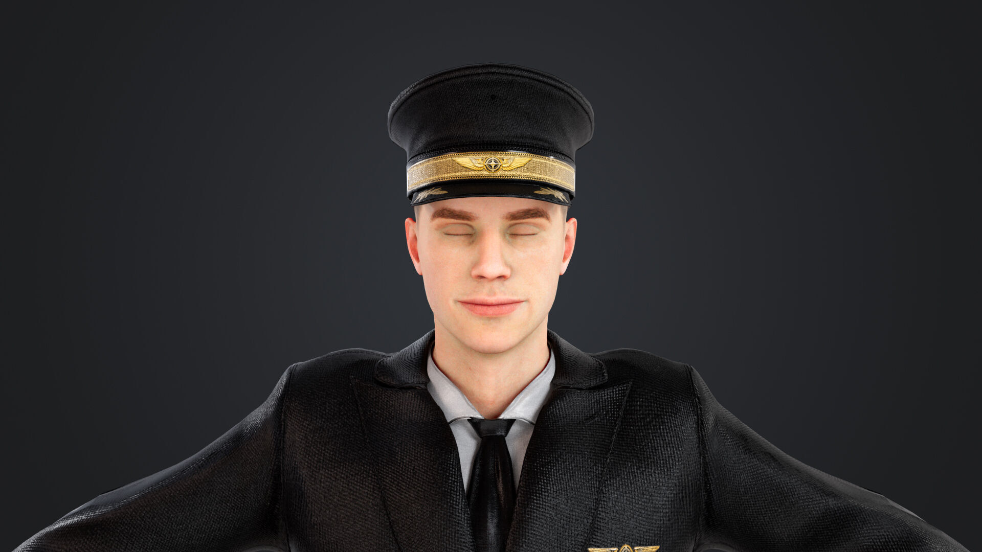 Aircraft pilot Low-poly 3D model_18