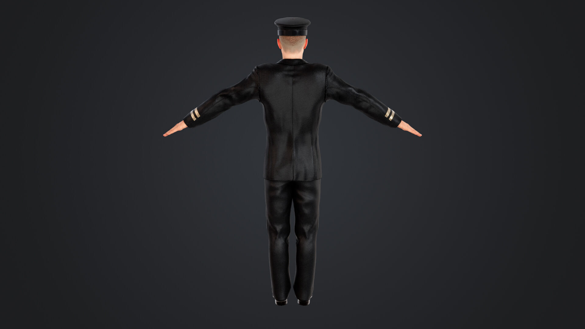 Aircraft pilot Low-poly 3D model_8