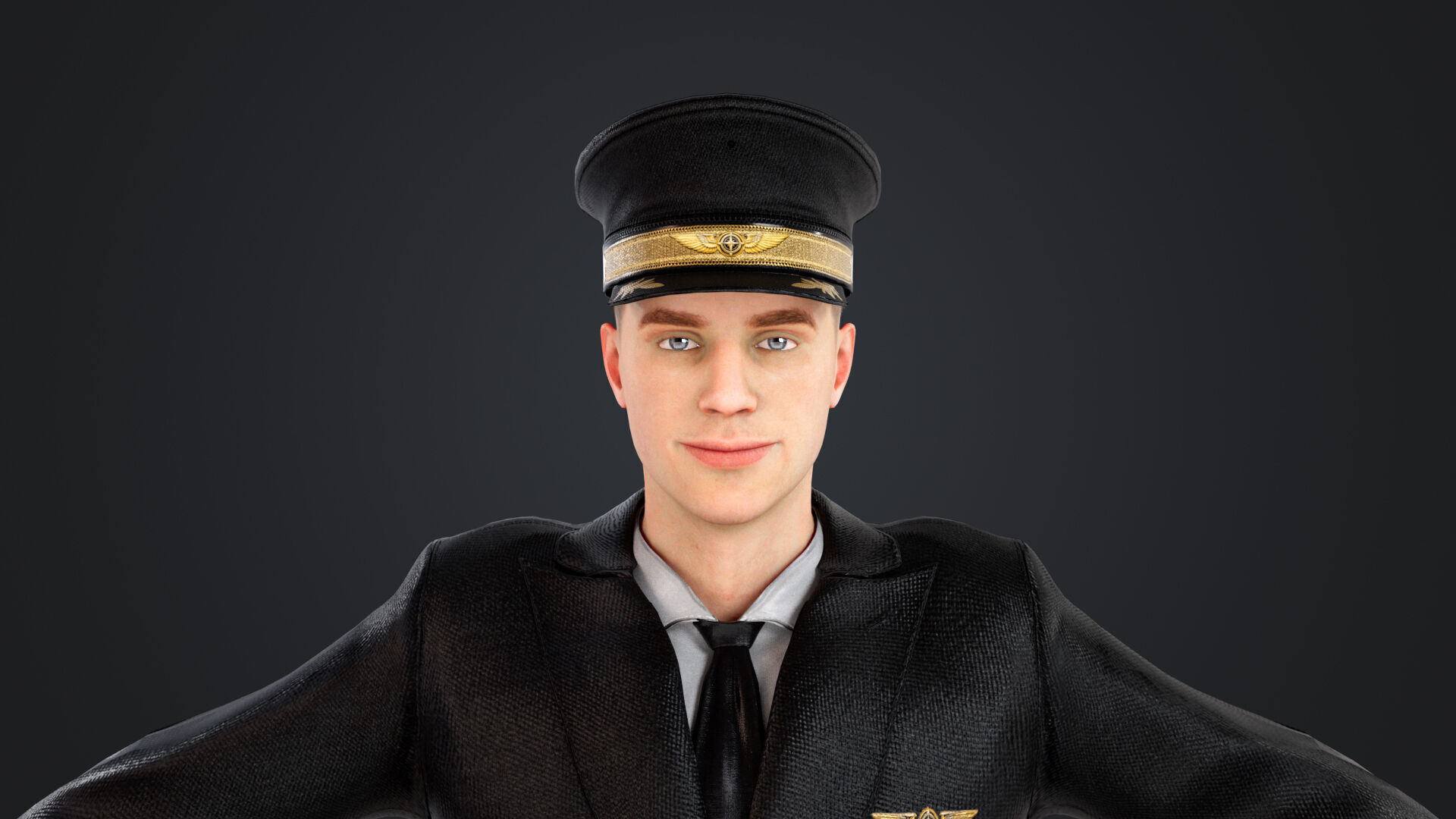 Aircraft pilot Low-poly 3D model_14