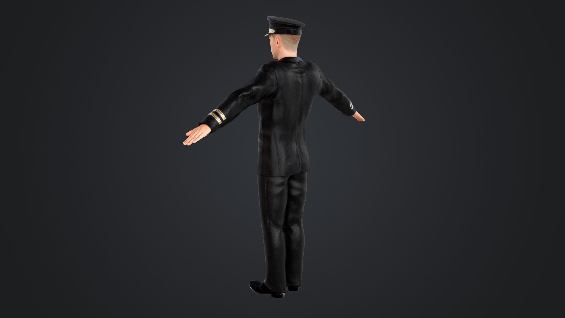 Aircraft pilot Low-poly 3D model_7