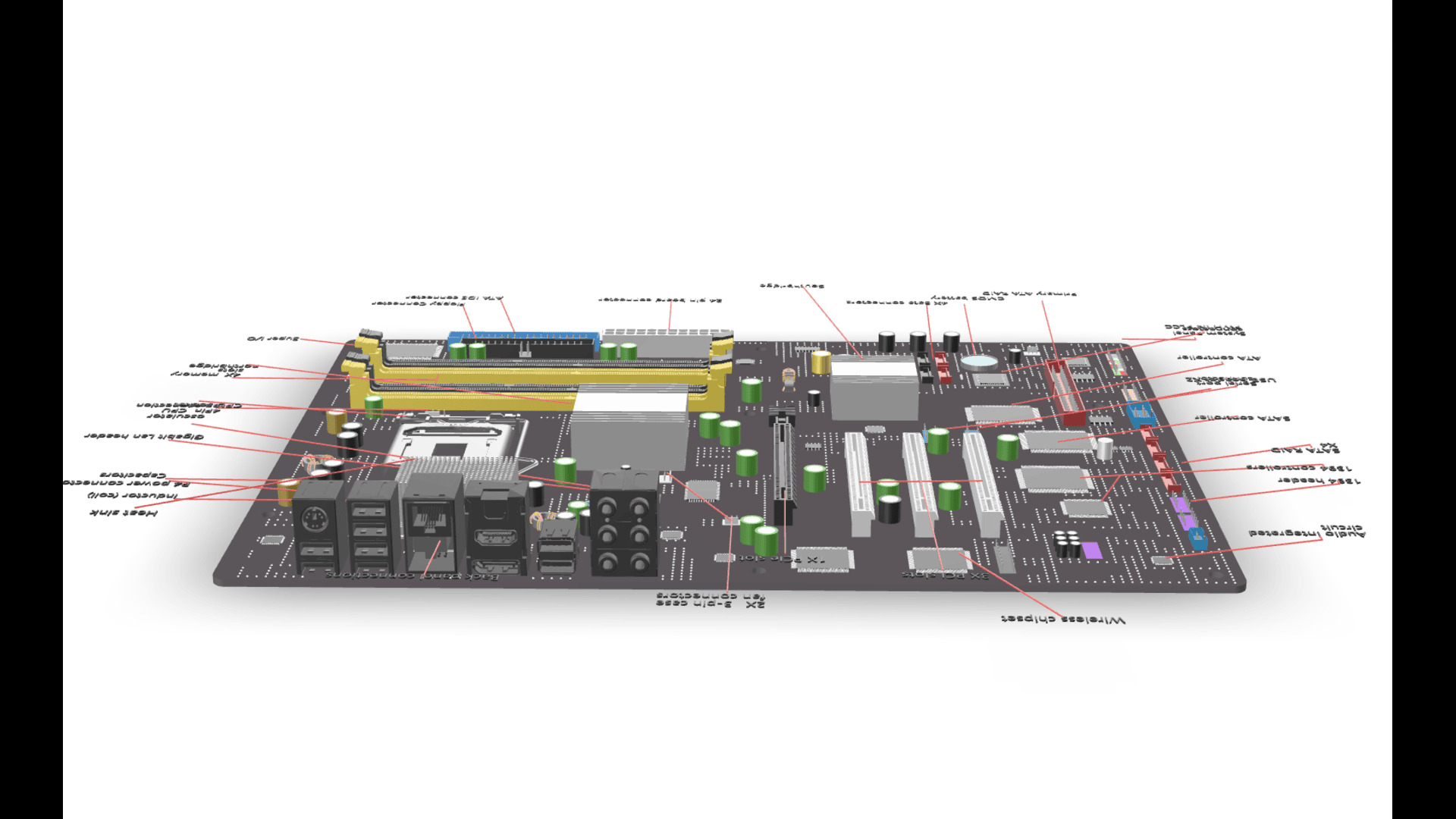 Motherboard and its parts 3D model_15