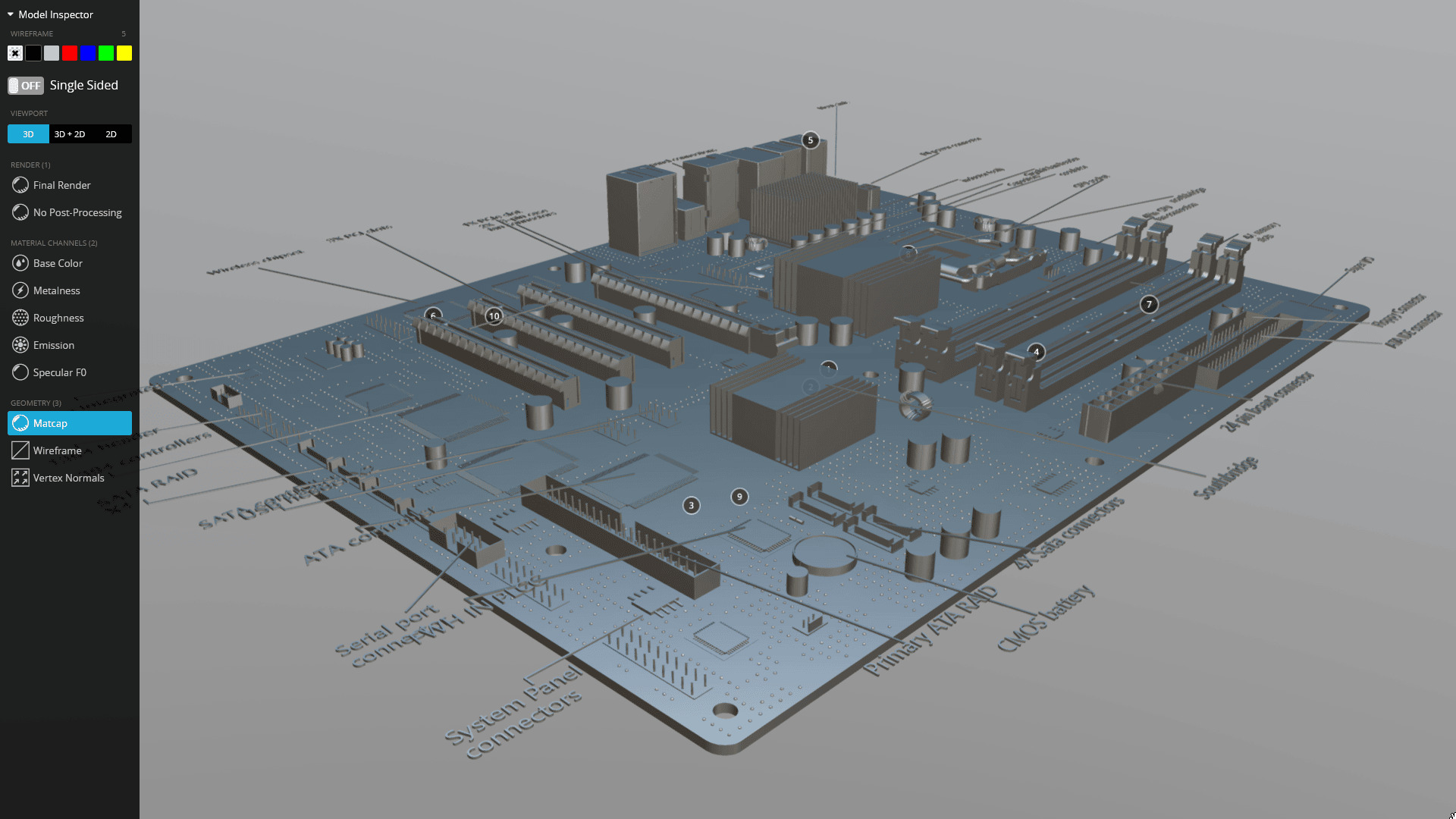 Motherboard and its parts 3D model_23