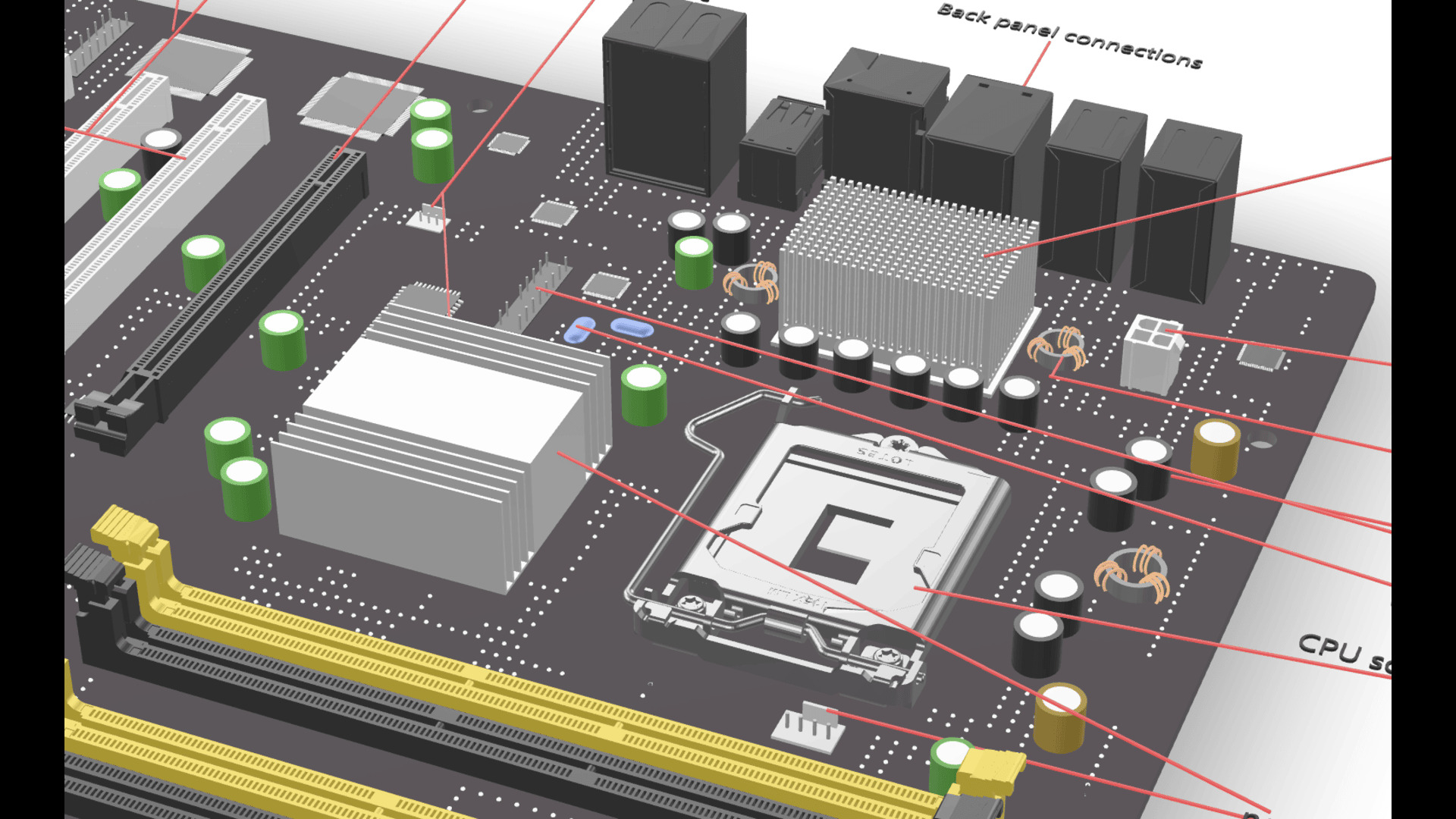 Motherboard and its parts 3D model_14