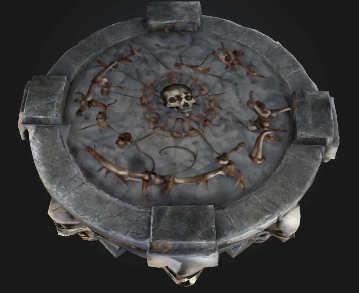 Bone Round table 2 Low-poly 3D model_4