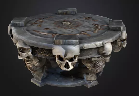 Bone Round table 2 Low-poly 3D model_0