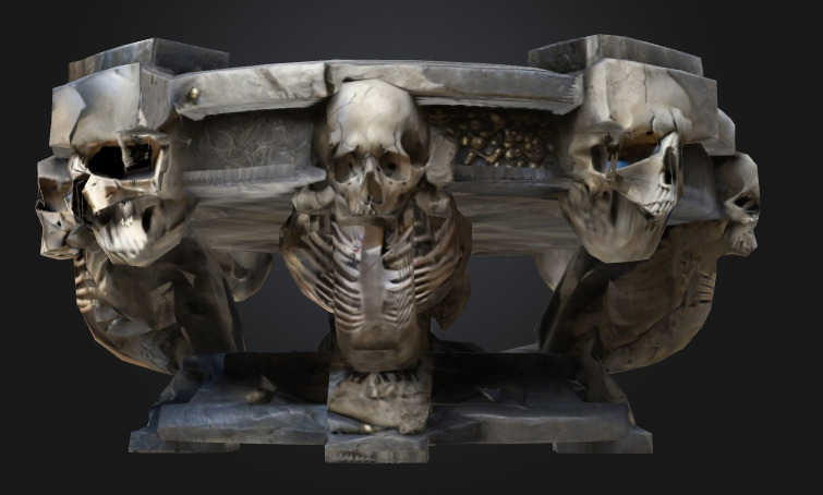 Bone Round table 2 Low-poly 3D model_2