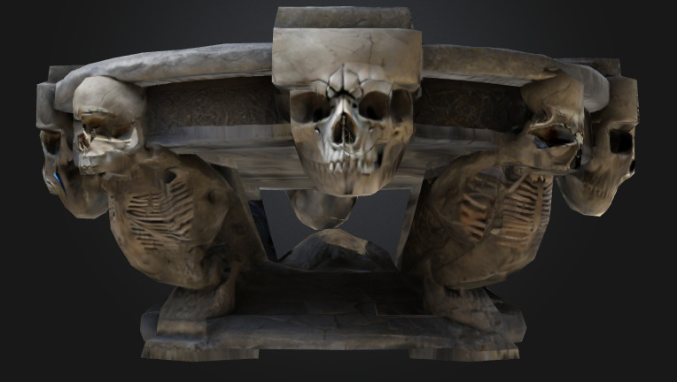 Bone Round table 2 Low-poly 3D model_3