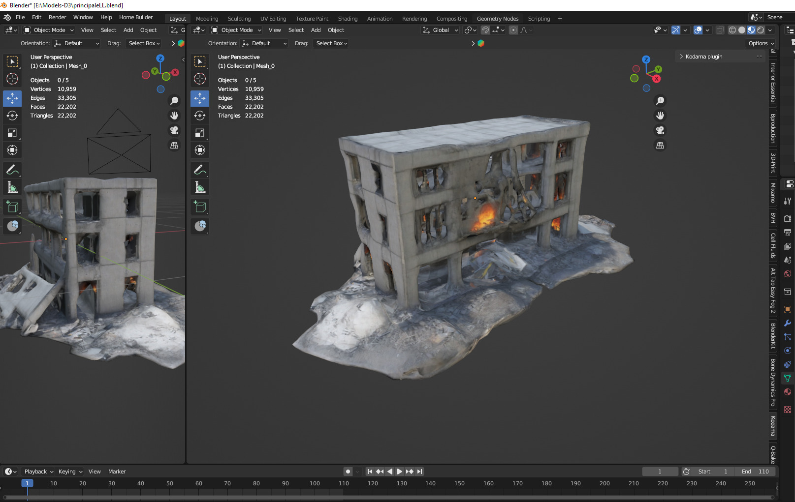 bombared bulding 01 Low-poly 3D model_2