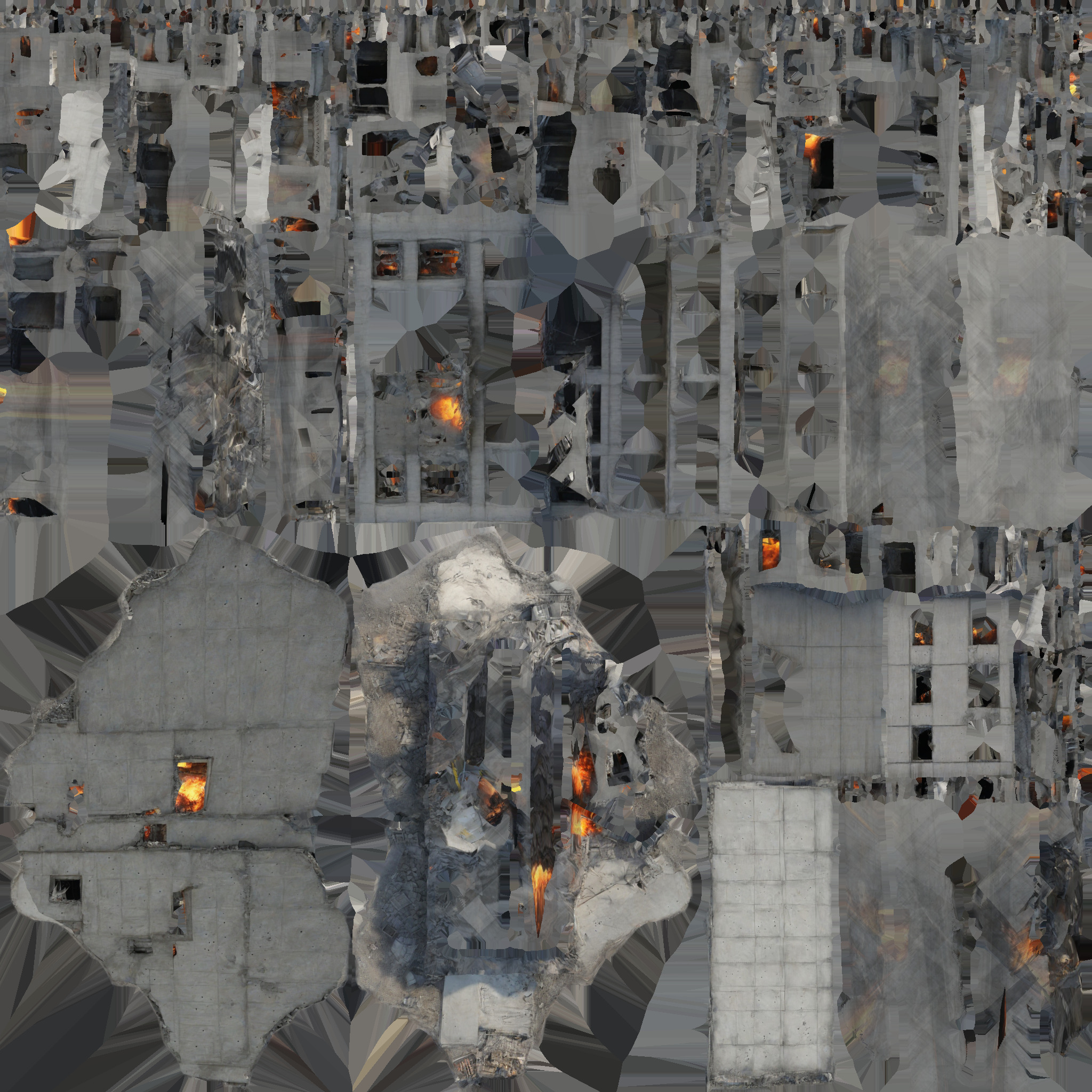 bombared bulding 01 Low-poly 3D model_8