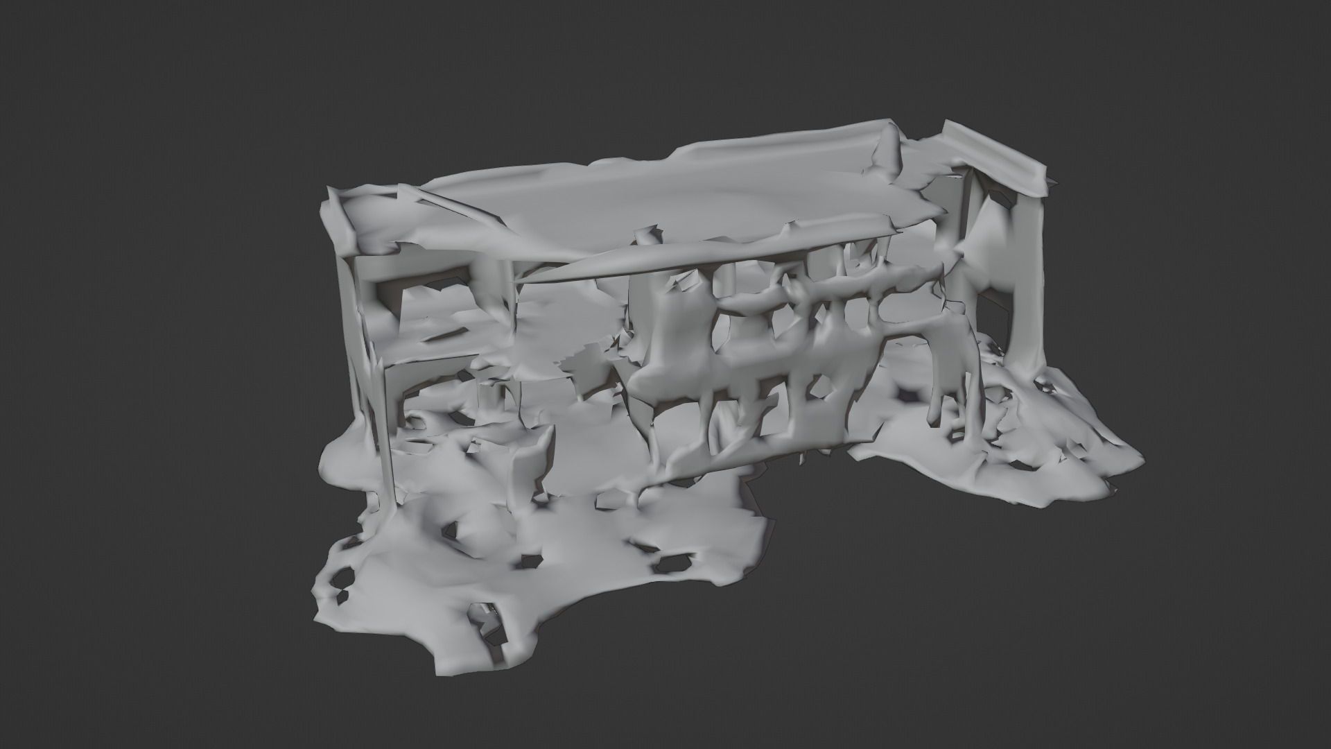 bombared bulding 02 Low-poly 3D model_6