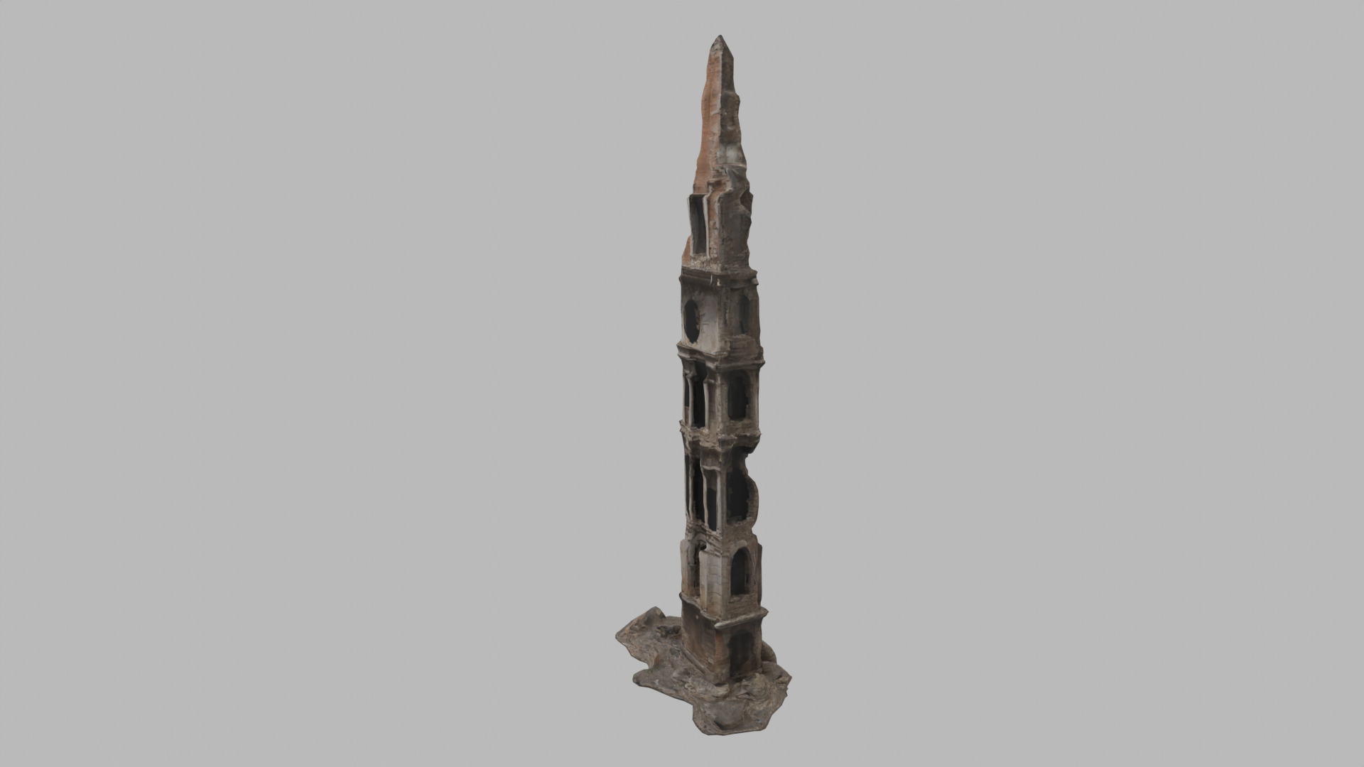 bombared bulding 04 Low-poly 3D model_4