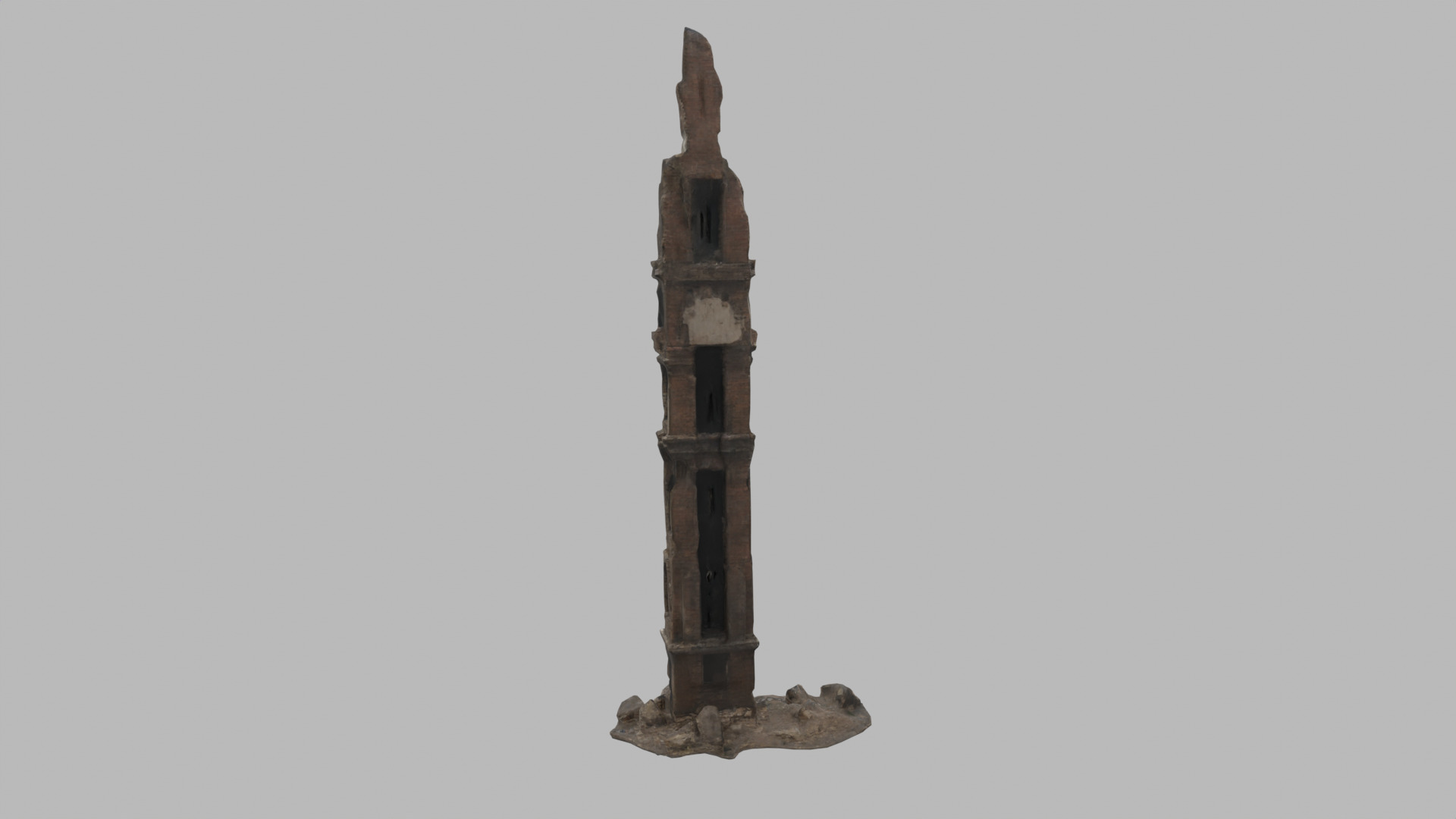 bombared bulding 04 Low-poly 3D model_6