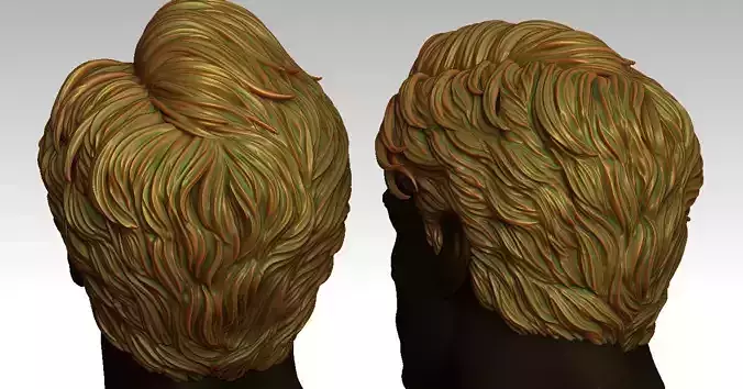 3D Hair style for Man V15 3D print model