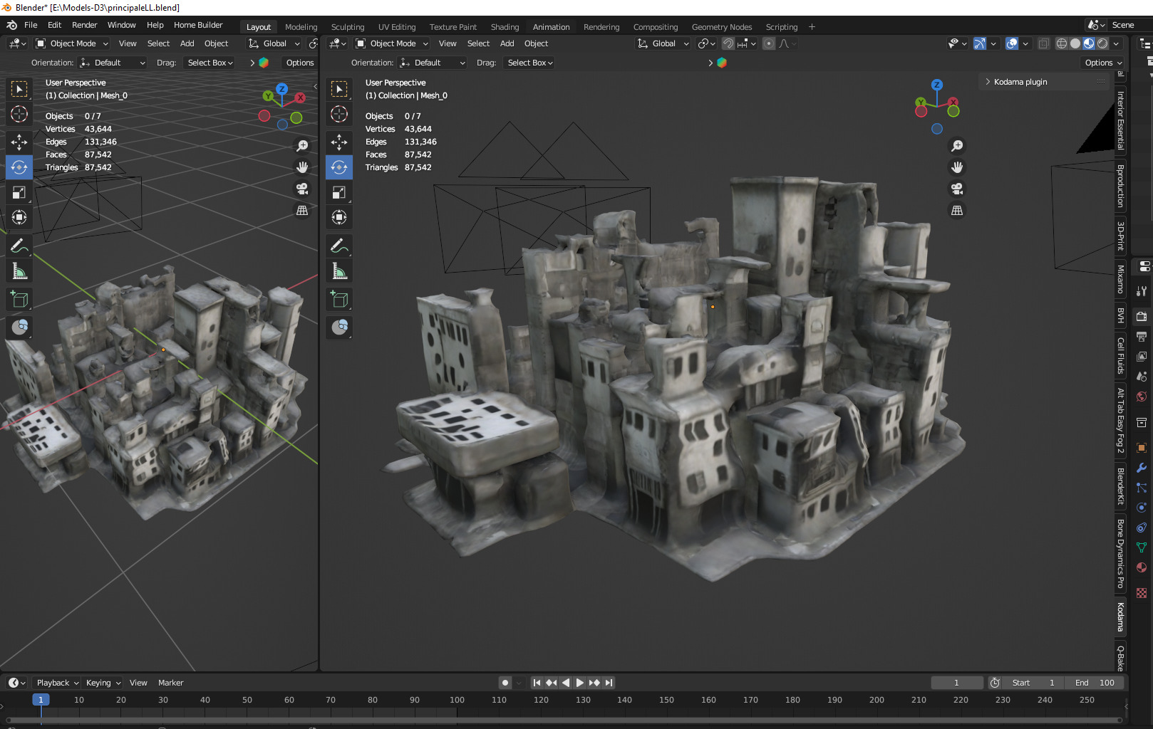 bombared bulding Low-poly 3D model_2