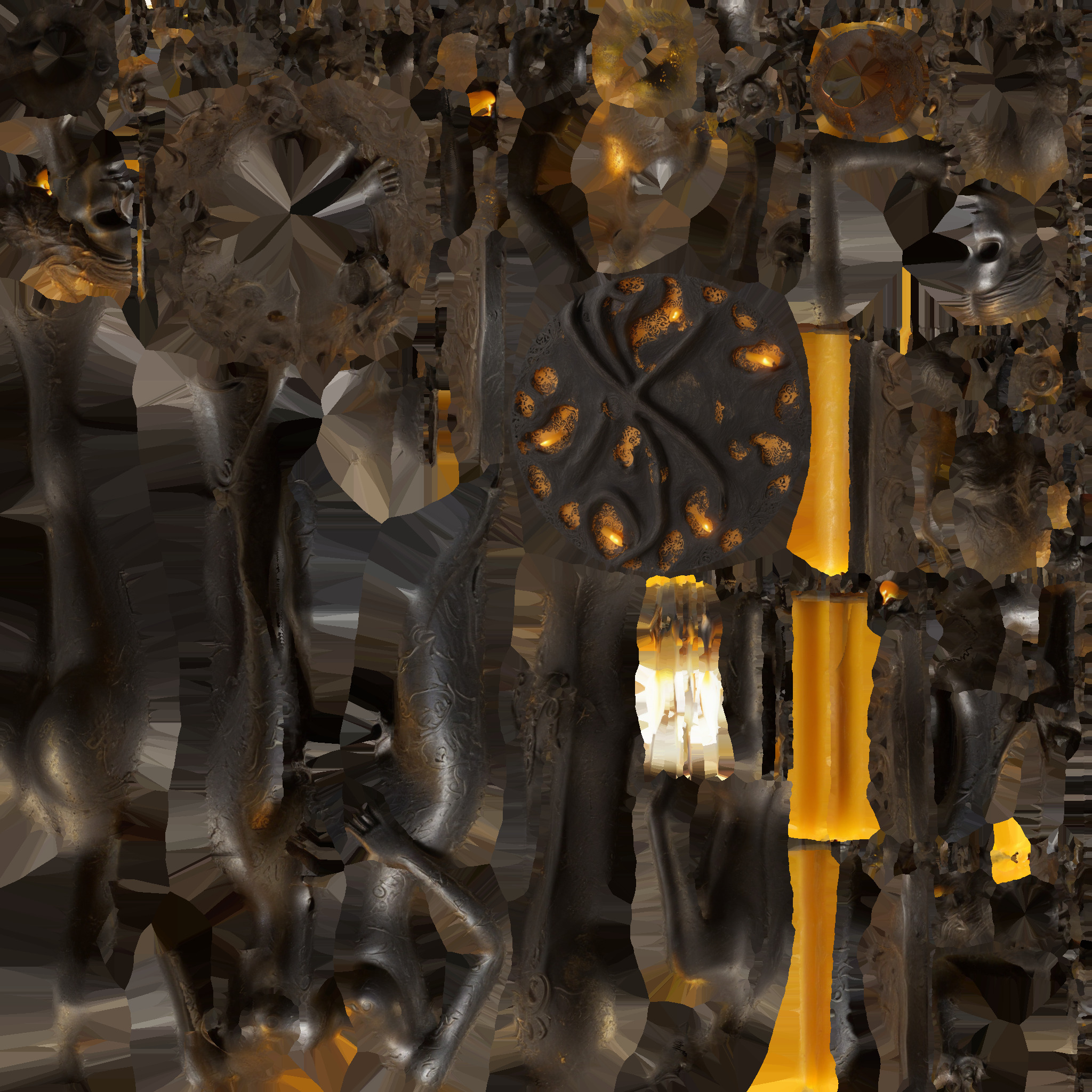 candle women Low-poly 3D model_7